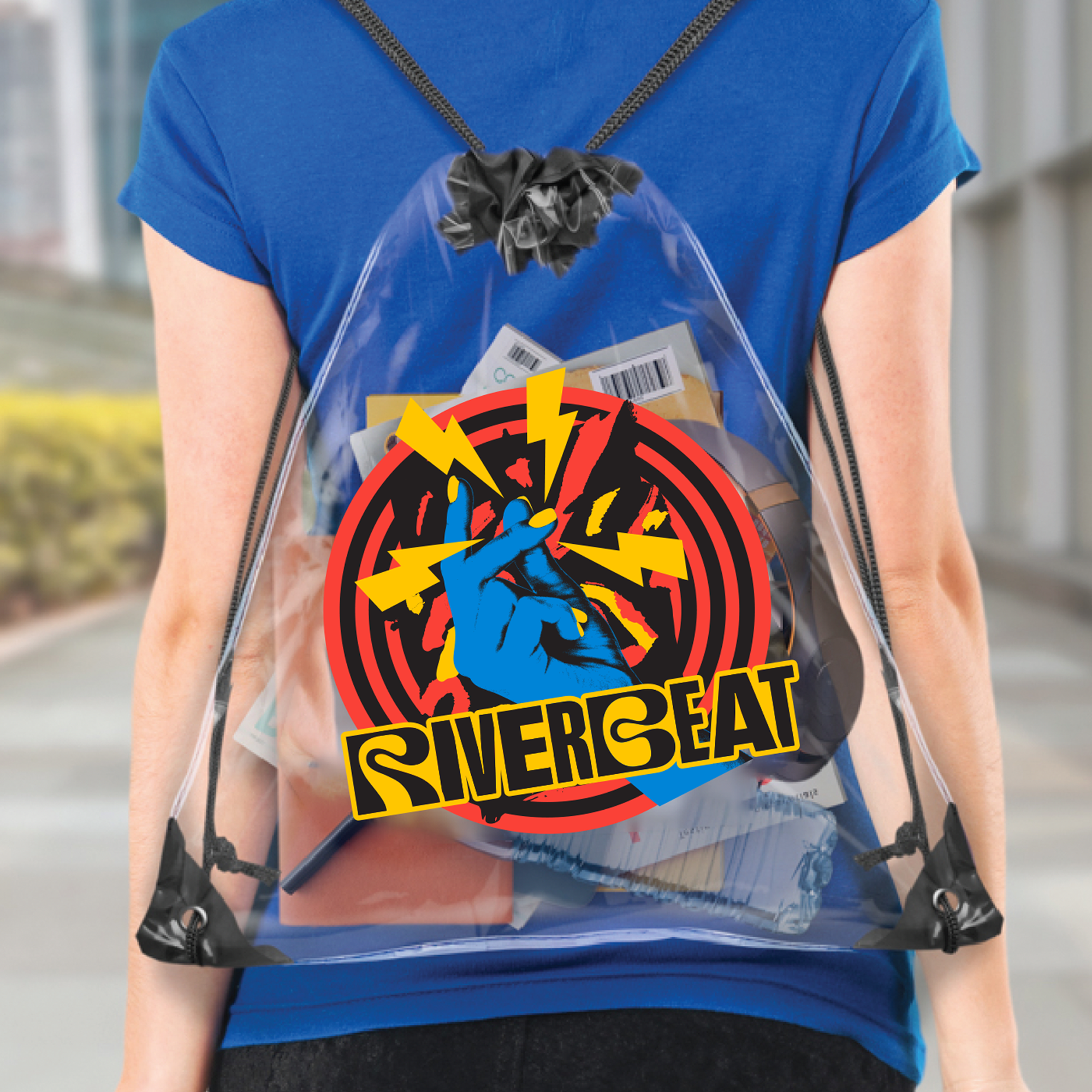 RiverBeat Snap Clear Drawstring Bag