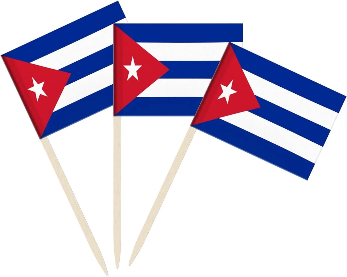 3 Cuba Flag Cuban Toothpick Flags.