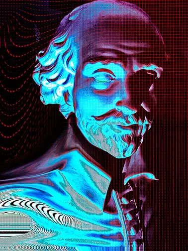 CRYPTO BANKER, ‘25 
 
Limited Edition of 9 and 3AP 
Signed by the Artist 
20”x 24” | “30 x 40” 
 
Glitch-Photography | “Circuit-bent” photograph of a Jasparware Bust | Archival pigment print 
 
“A new circuit-bent photograph of an old Wedgwood bust d