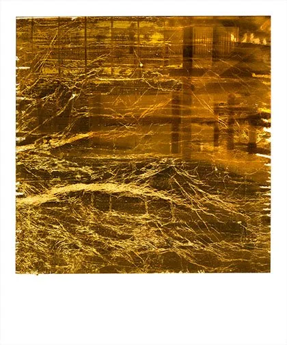 DECORATING 880 N LSD, ’24 
 
Limited Edition of 9 and 3AP 
Signed by the Artist 
20” x 24” | 30” x 40” 
 
Instant Film | “METIS” Scan of Polaroid B+W 600 Film | 1. Gilt Emulsion Transparency | Archival pigment print 
 
 Formal Inquiry regarding sale 