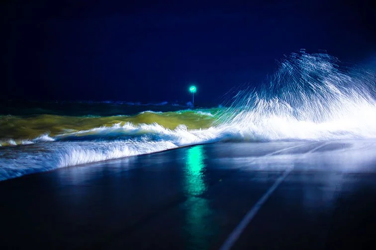 DAISY’S LIGHT, ’24 
 
Limited Edition of 9 and 3AP 
Signed by the Artist 
17” x 22” | “30 x 40” 
 
Digital Photography | Handheld slow shutter speed Color photograph of Lake Michigan | Archival pigment print 
 
“Lake Michigan is always beautiful but 