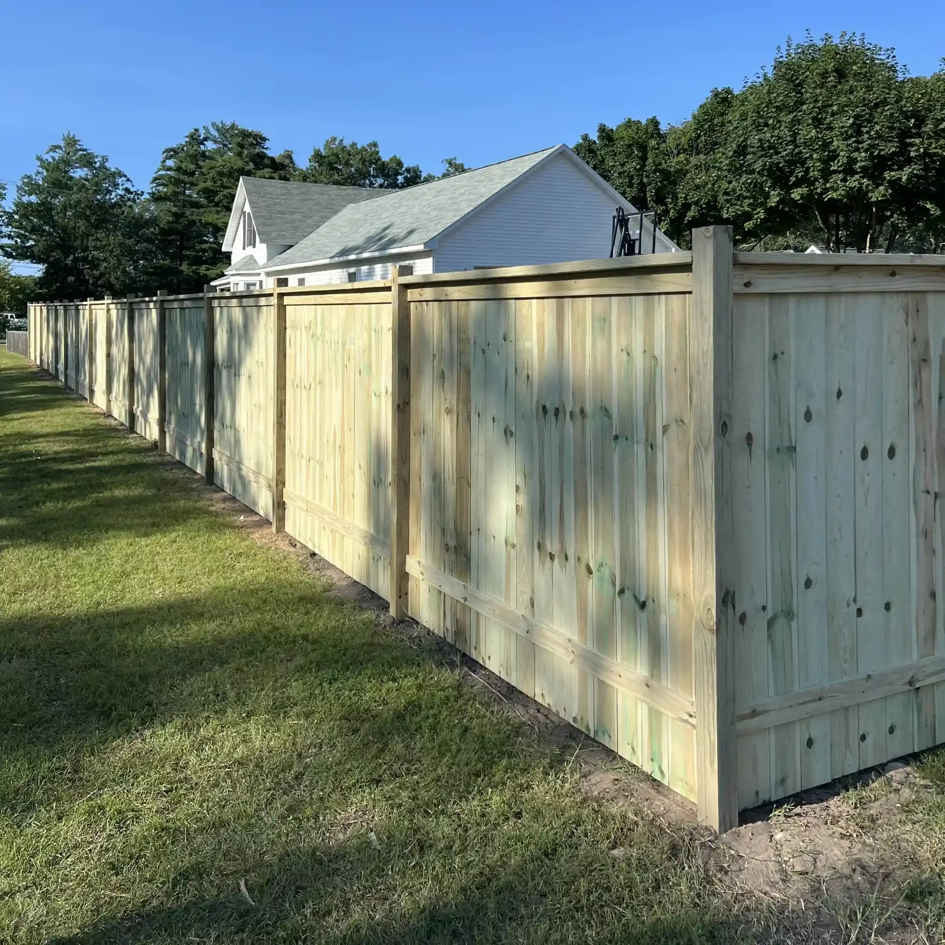 pressure treated privacy fence install