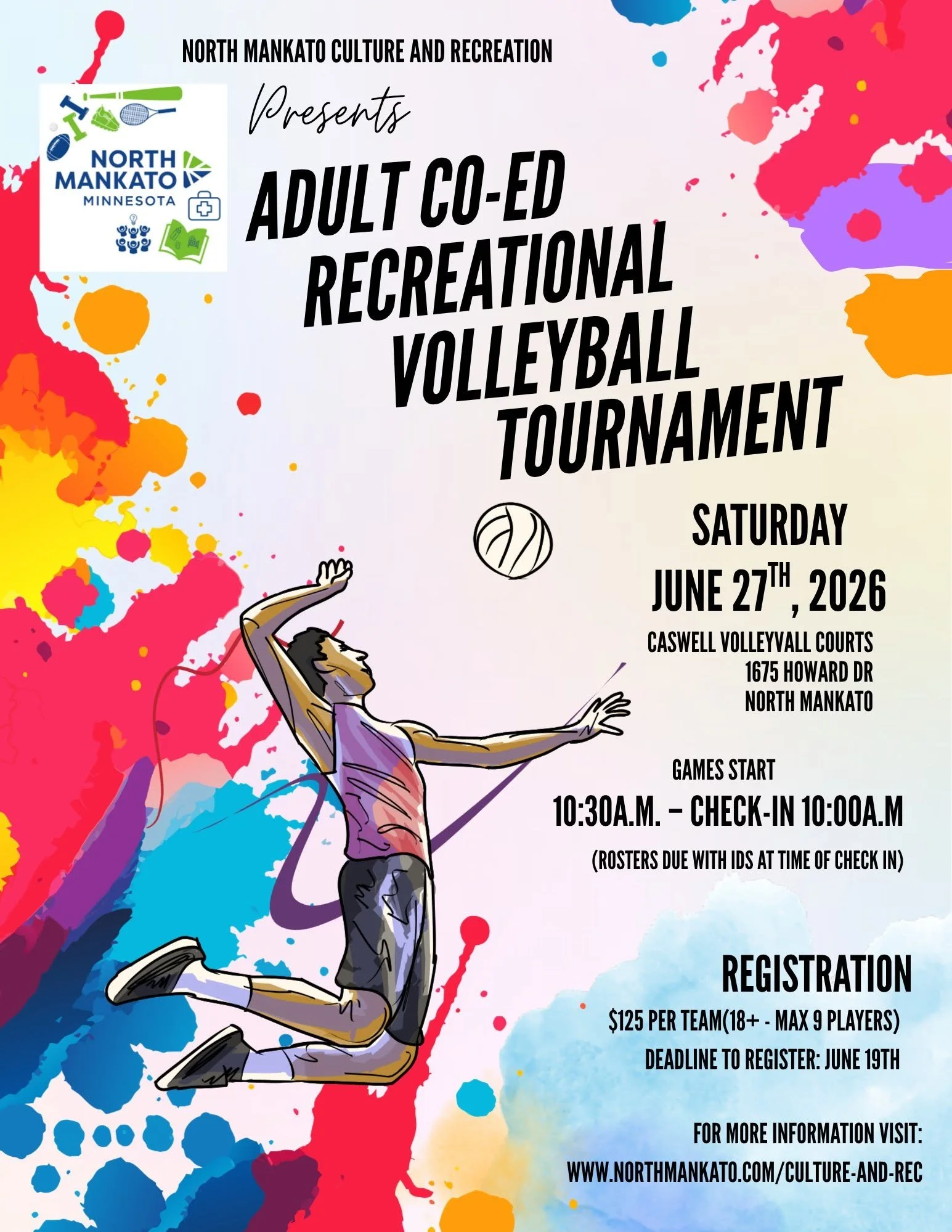Adult Co-Ed Recreational Volleyball Tournament