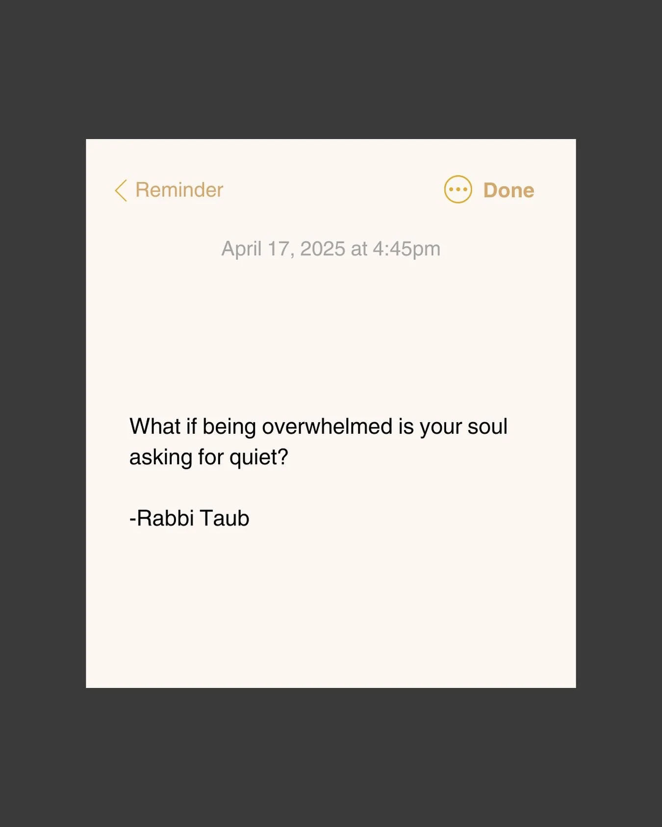 I heard this quote from Rabbi Taub on TikTok and it hit me.

Menopause isn&rsquo;t just a season of change for our bodies but it&rsquo;s a soul shift too. We have been so busy with a relentless pace we&rsquo;ve kept up for everyone else. 

What if th