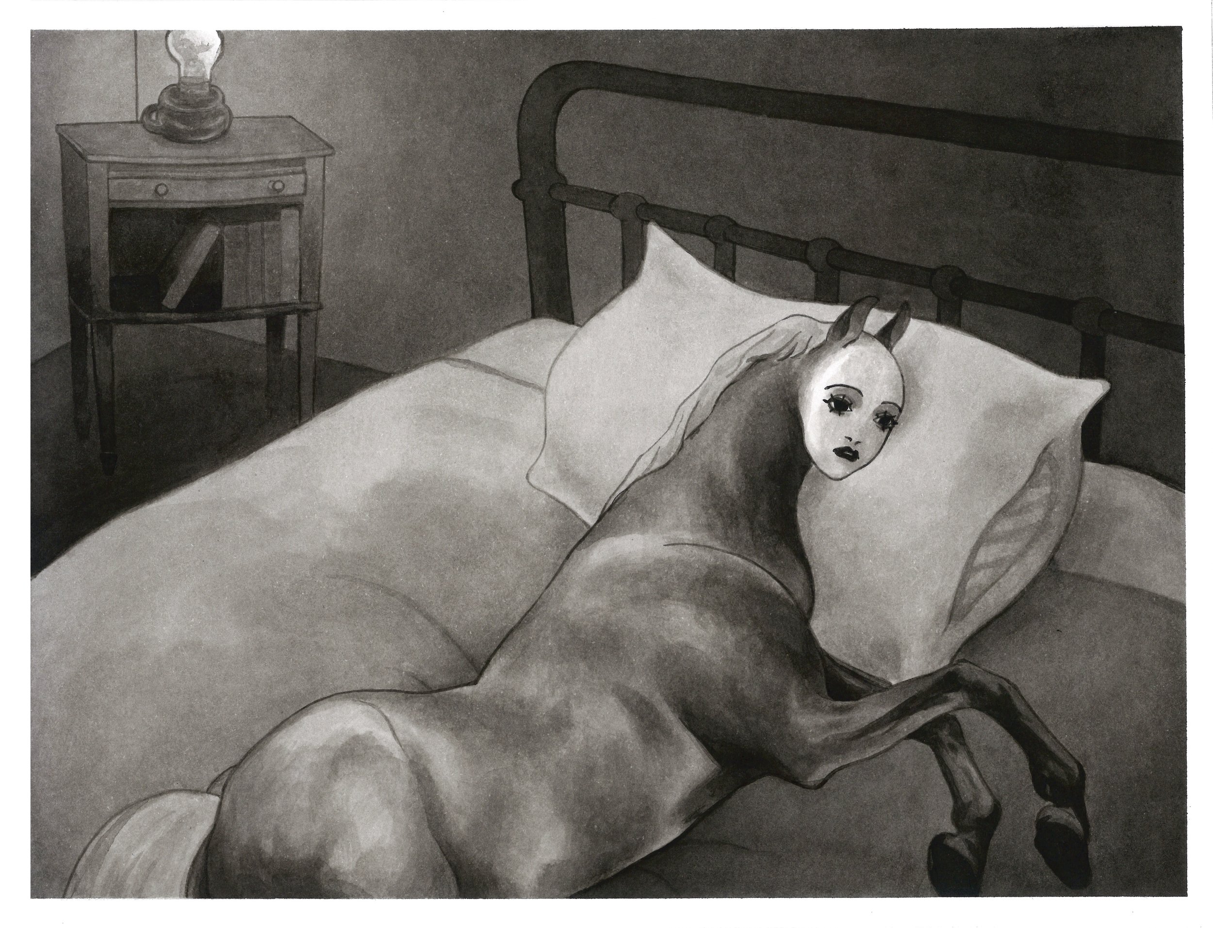 Día y Suerte (2026). Ink on paper, 16.7 x 22cm.