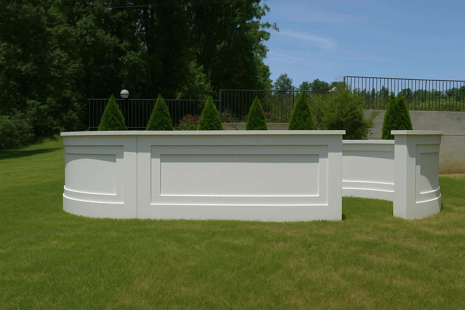 Two white half-oval bars joined to form a full oval bar.