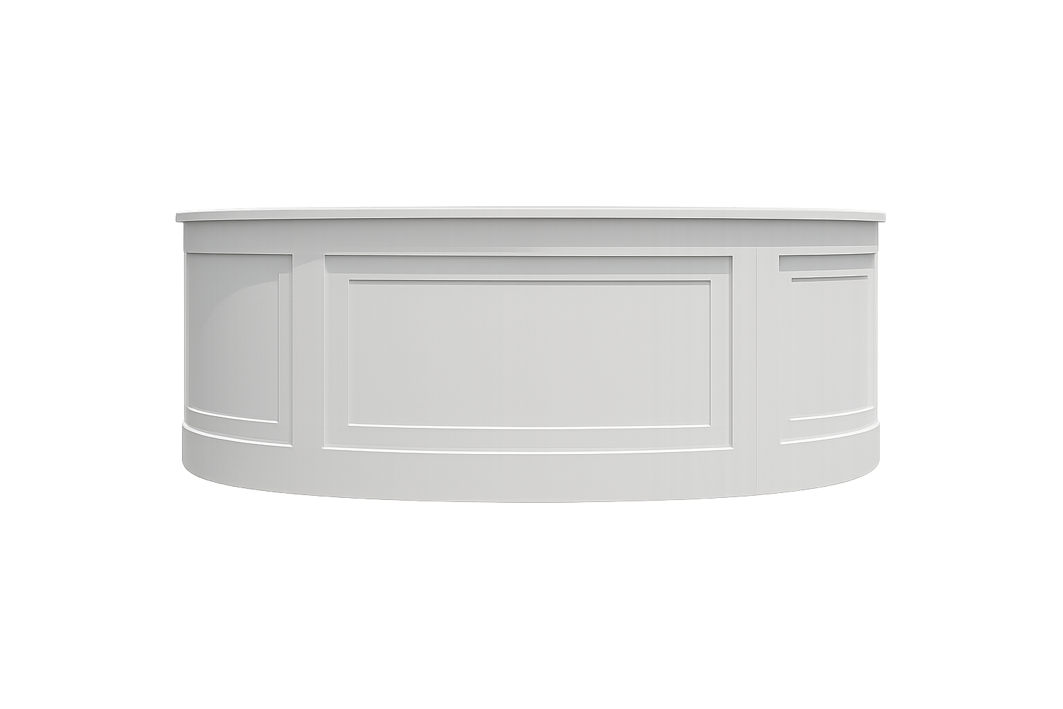 Half-oval bar made from two white bars and one straight bar.