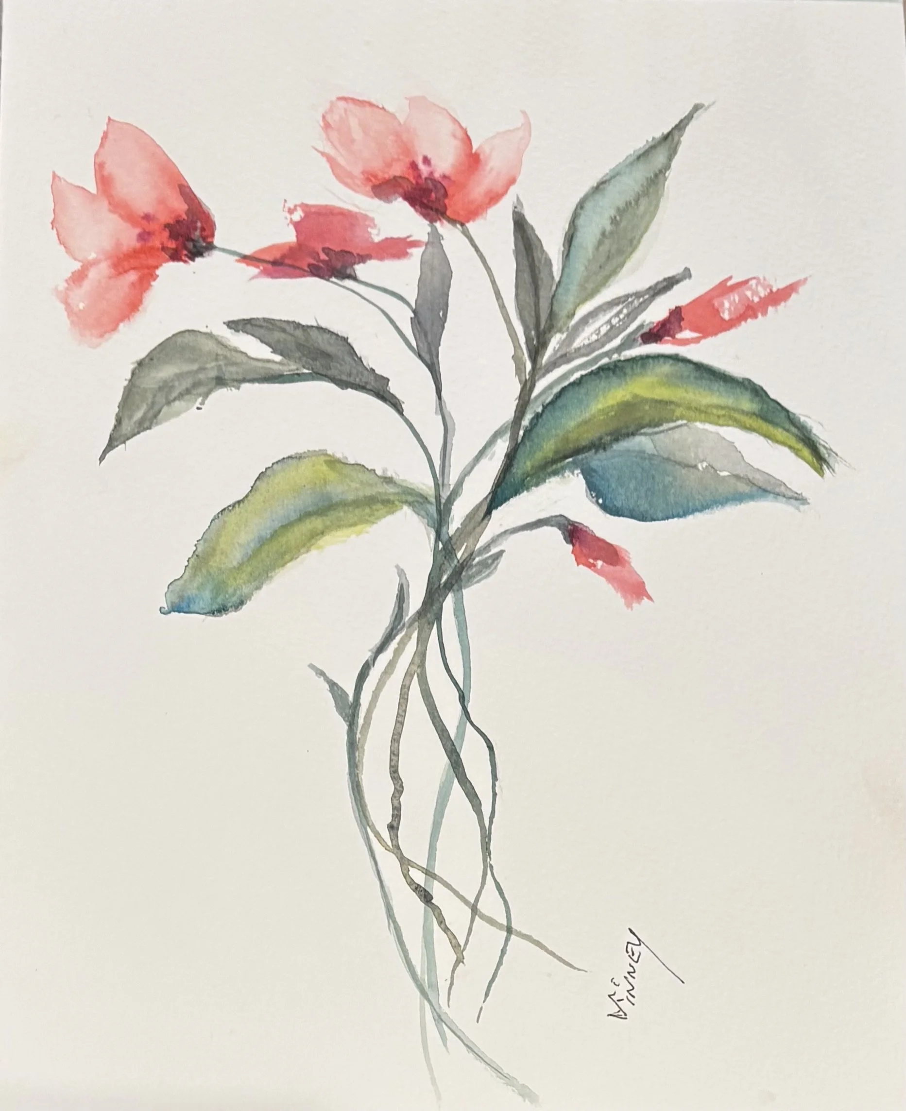 'Bouquet'  Watercolor  11 x 14
Available