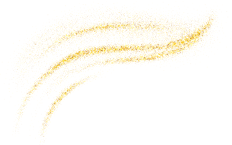 Golden sparkles forming swirling lines against a black background.