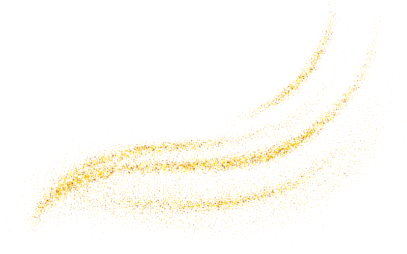 Golden sparkling dust trails swirling against a black background.