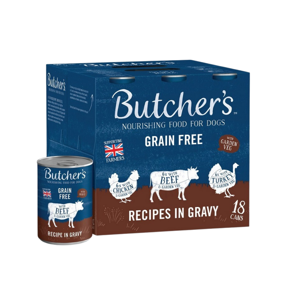 Butcher's Grain Free Recipes in Gravy Tins 400g x 18