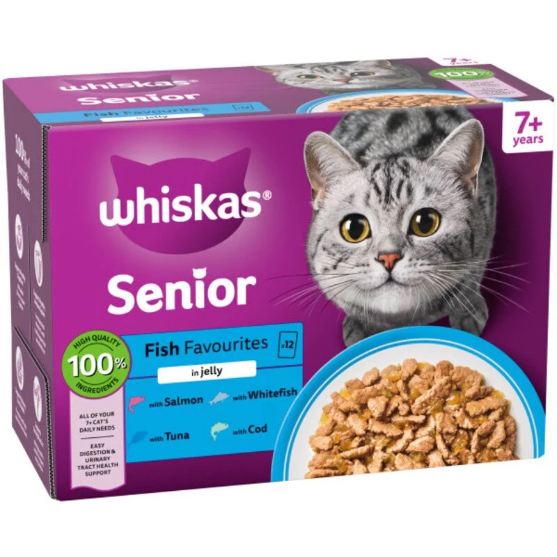 Whiskas Senior 7+ Fish Favourite's in Jelly 85g x 12