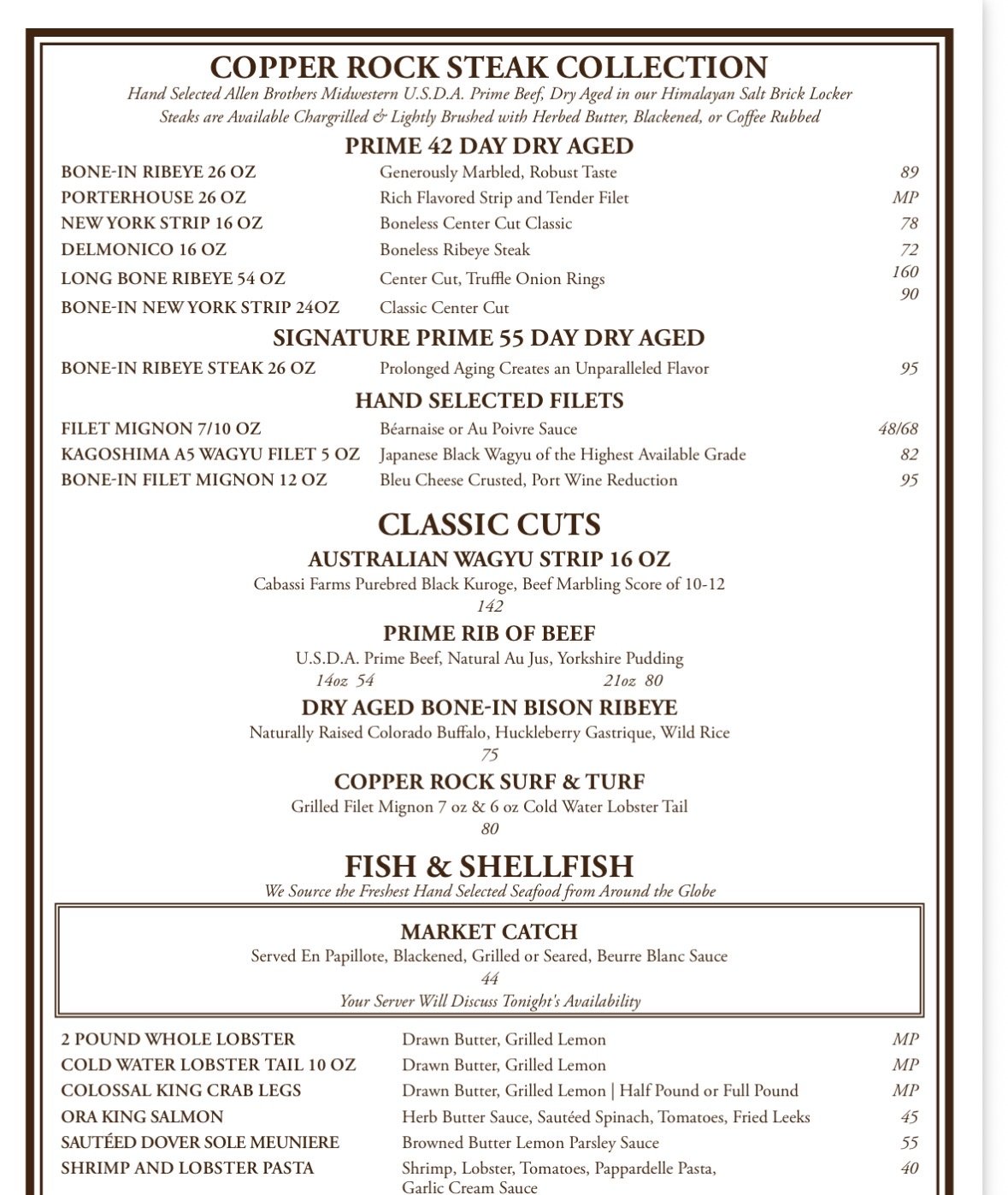 Copper Rock Steakhouse: Four Winds Casino, New Buffalo, Michigan