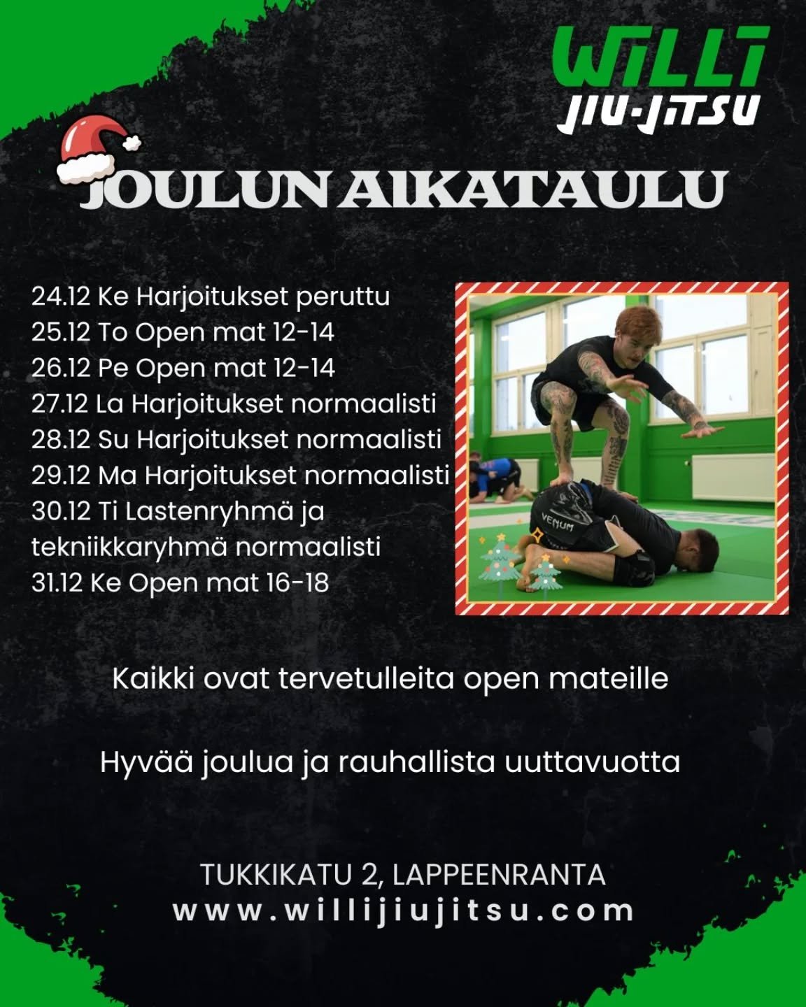 Joulun aikataulut🎄 Kaikki harjoitukset ovat MAATissa