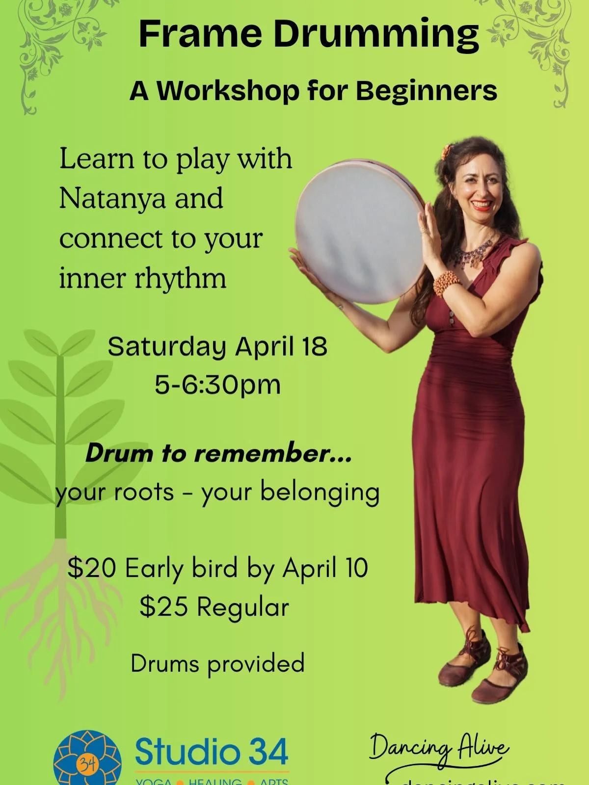 If you are feeling called to connect with your roots, the Frame Drum is an incredible way to cultivate community and belonging, within and without. 

Learning the frame drum connects you to primordial pulse of life through which you can return to a d