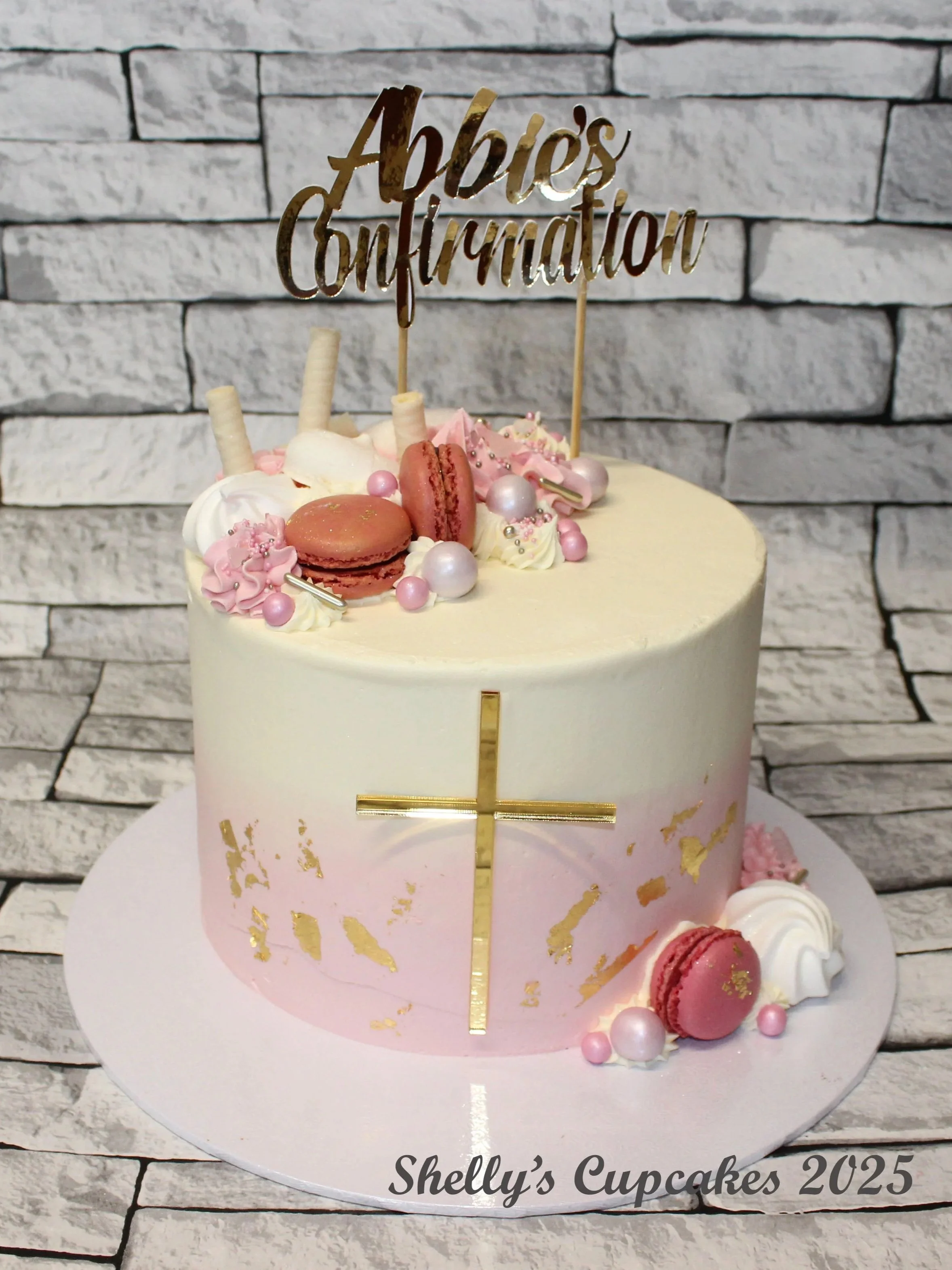 Faded Pink Ombre Crescent Decoration