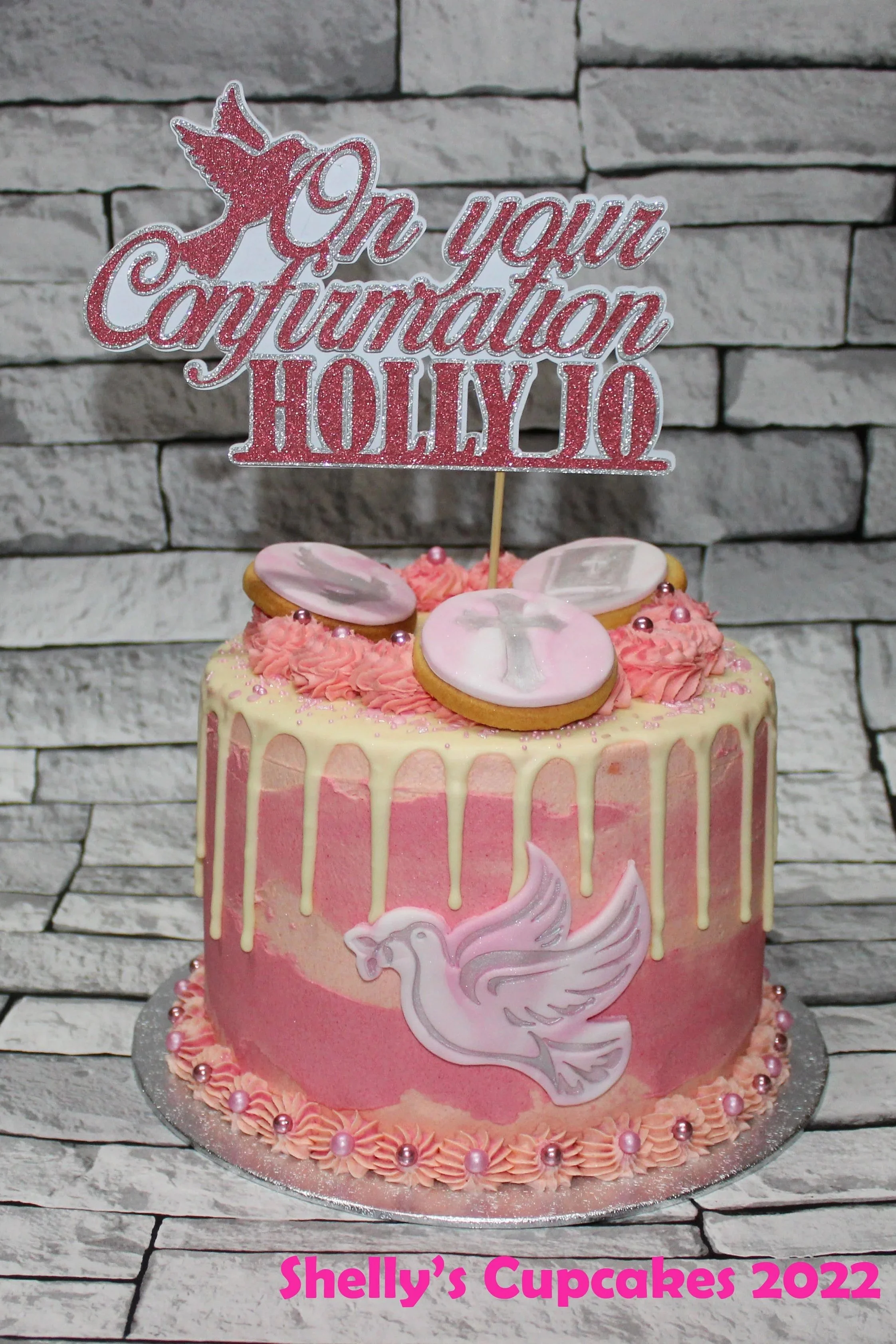 Pink Marbled Buttercream Drip