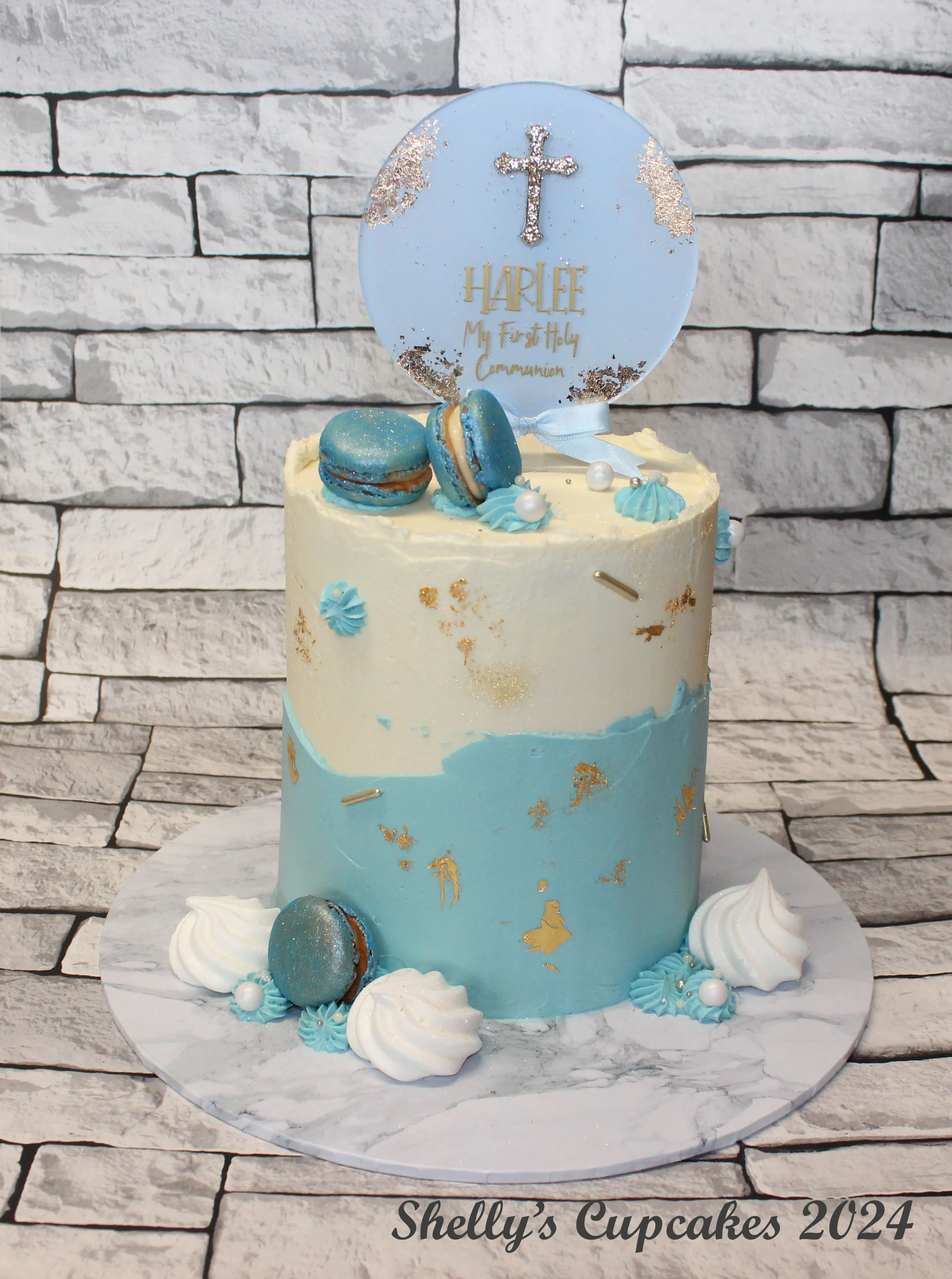 Two Tone Blue Macaron
