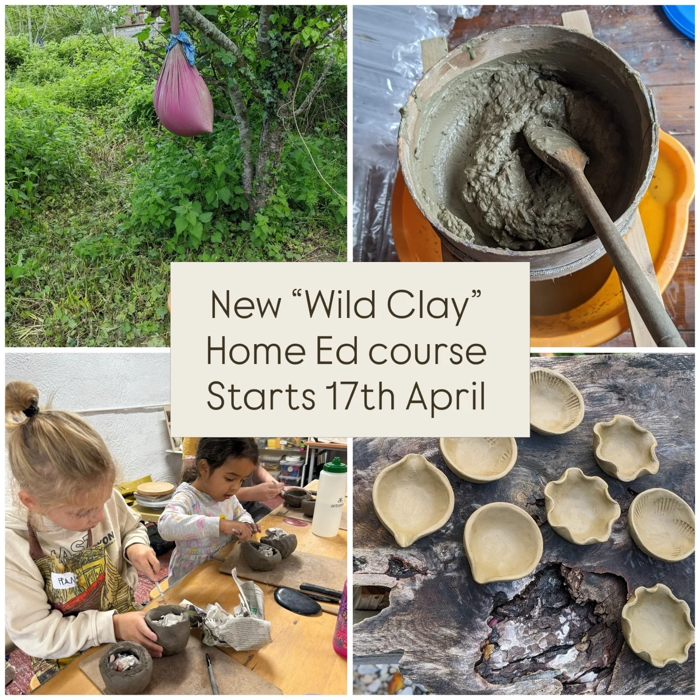 🌿✨ Wild Clay Course is HERE this Spring! ✨🌿

Specifically designed for home educated students, this gentle and immersive course takes pottery back to its roots. Working outdoors and close to nature, students will experience clay from the very begin