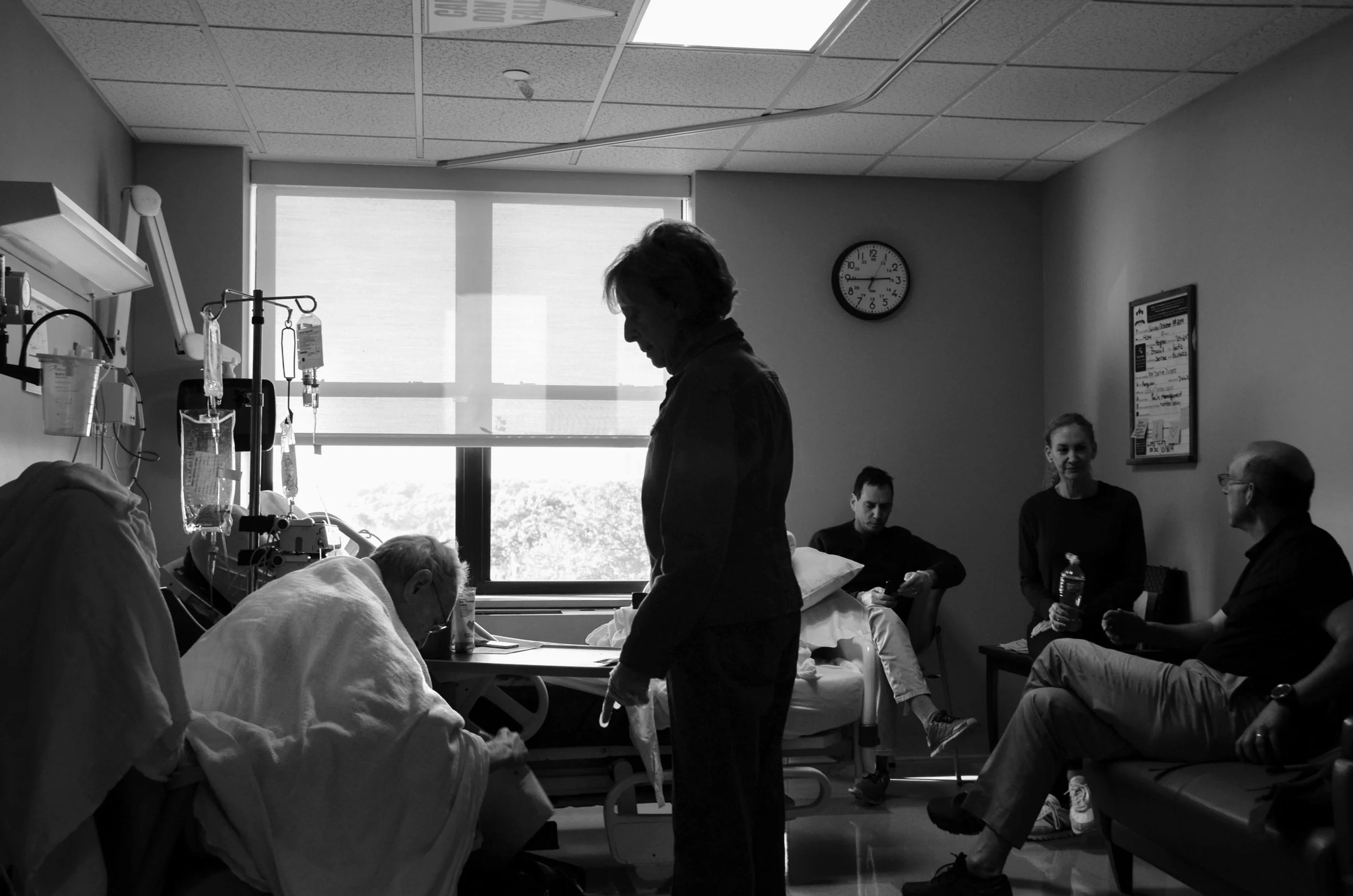 Sydney Sheinfeld, "Support Group," 2019. "My mother pulled me out of school early one morning after finding out that my grandfather's health began rapidly declining. My mother and I joined by my uncle and father traveled to support my grandfather thr