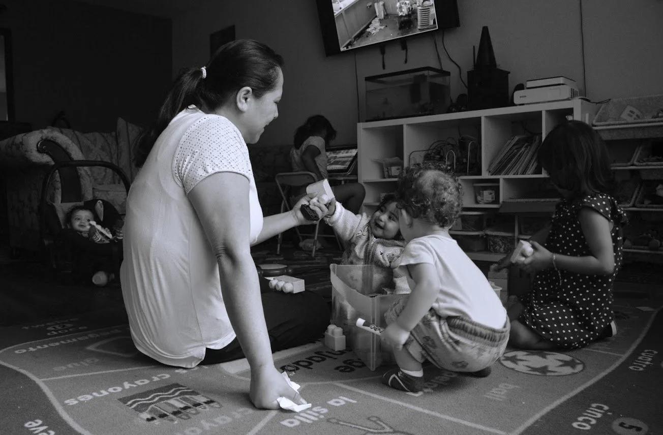 Sheila Morales, "Let's Play," 2019. "Every afternoon when I get home, and I see my mom working with the kids in her home daycare, I realize how lucky I am and how lucky the kids are to have someone to take care of them and truly want to be their frie