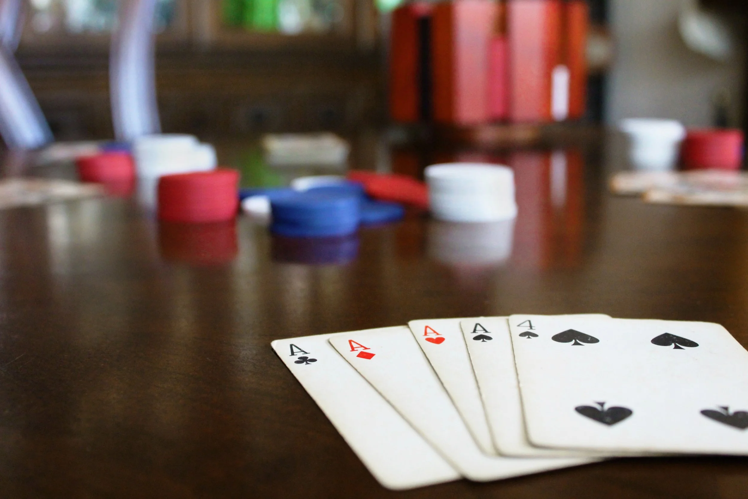 Alexandria Dolph, "4 of a Kind," 2021. Cards are a huge part of my family. We’ve been playing cards since I was a kid. Poker is one of the card games that we play a lot because it’s simple and fun. My Dad and I are very competitive, so it can get int