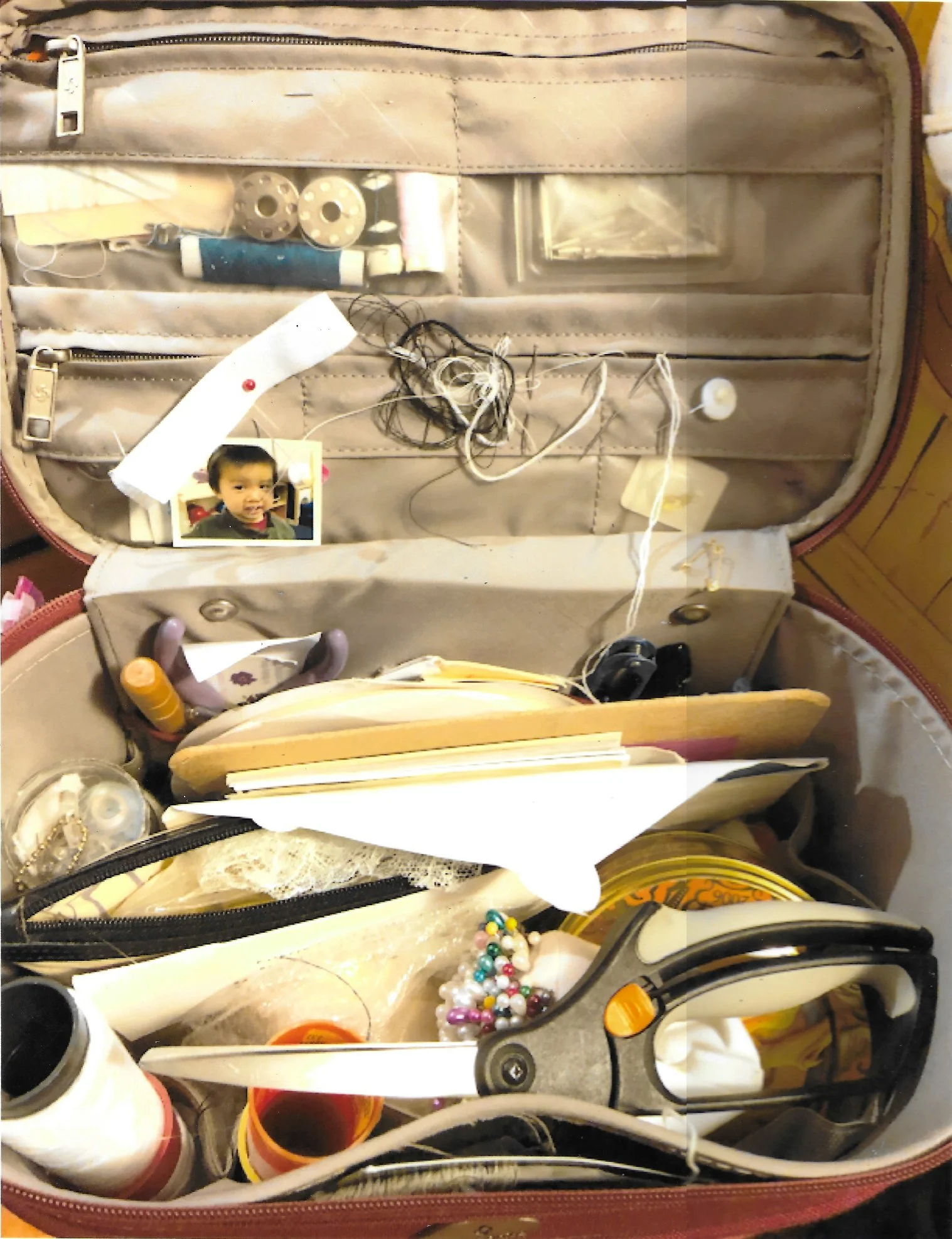 Anonymous, "Untitled," 2018. "My mom is very hard-working. She’s a seamstress and her sewing kit is loaded with supplies. She takes it everywhere when she works. Her sewing kit is about seven years old, but she won’t get a new one because this one me