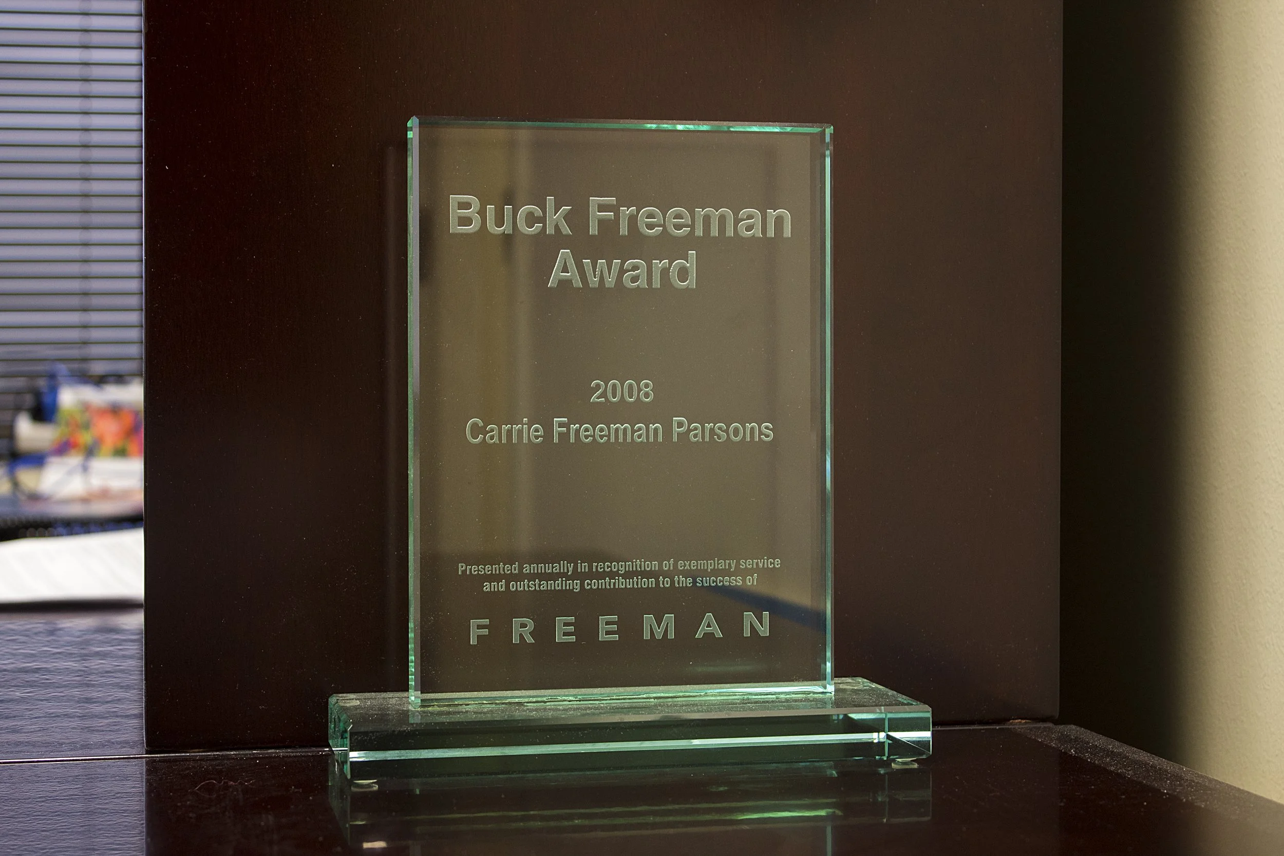 Olivia Parsons, "Buck Freeman Award," 2018. "Growing up fourth generation of our family business, work and family life have never been separate entities. My great grandfather started a small company in Iowa. Now my grandpa, mom, and uncle are in char