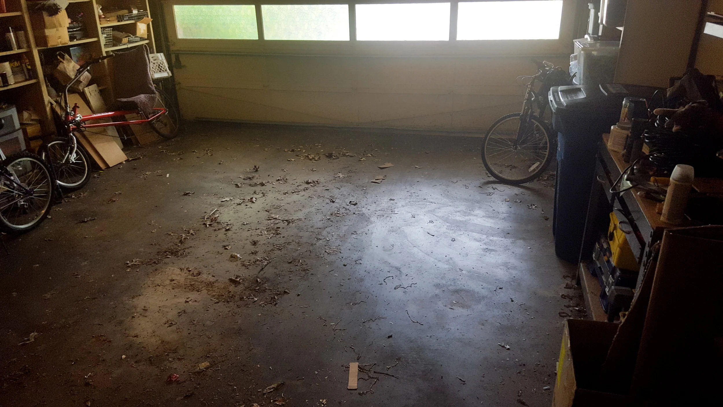 Zane Joly, "Empty Garage," 2021. For a long time, both of my parents worked from home. But when my mom got vaccinated, she was given the opportunity to go back to work and took it. She finds in-person work much better, and I'm glad, but after spendin