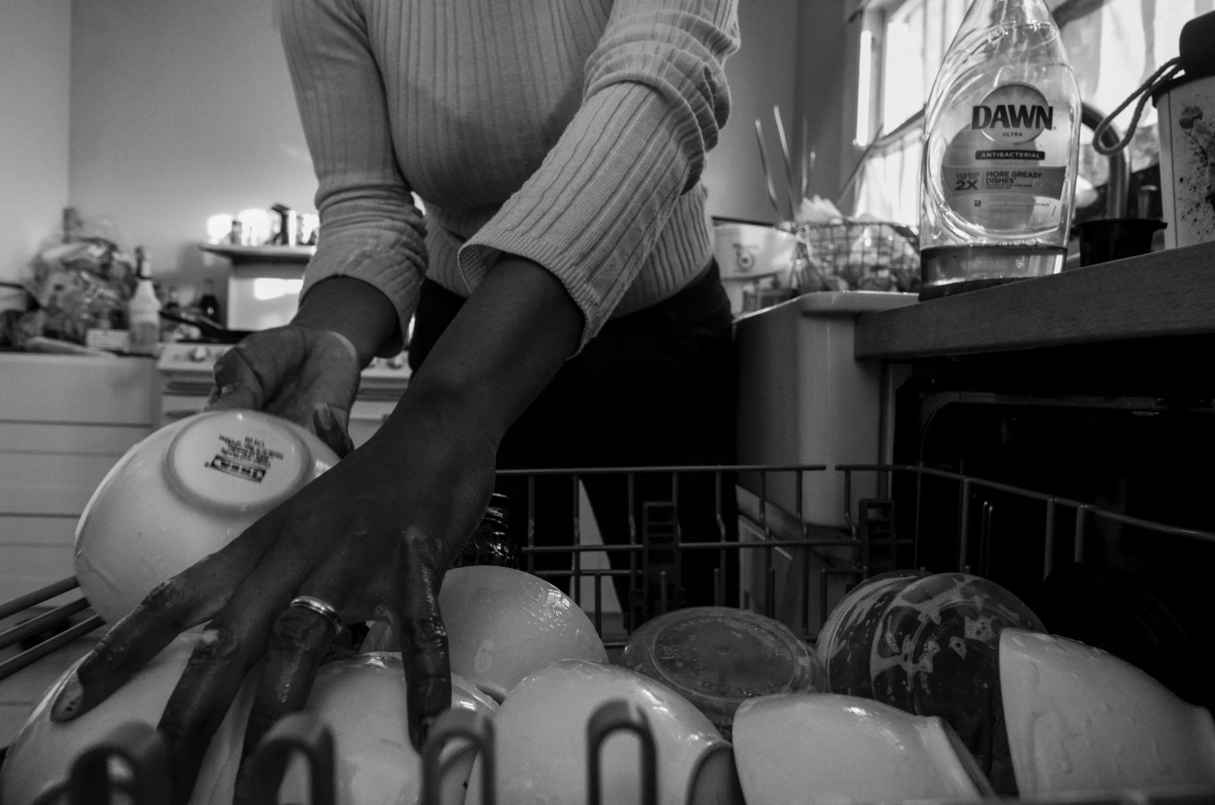 Yazmin Escamilla, "Just Wash It Off," 2018. "Sometimes when my mom is upset she washes dishes. All of her anger and frustration go down the drain."