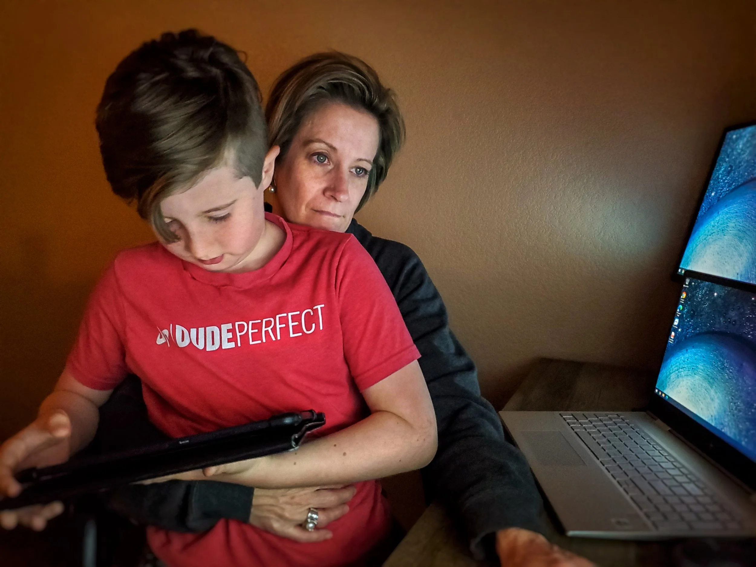 Samantha Elder, "Balancing Two Things At Once," 2021. While my mother works from home, my brother loves to do his thing and interrupt. While my mother works and my brother distracts, she quickly learns to balance life from working at home. As the pho