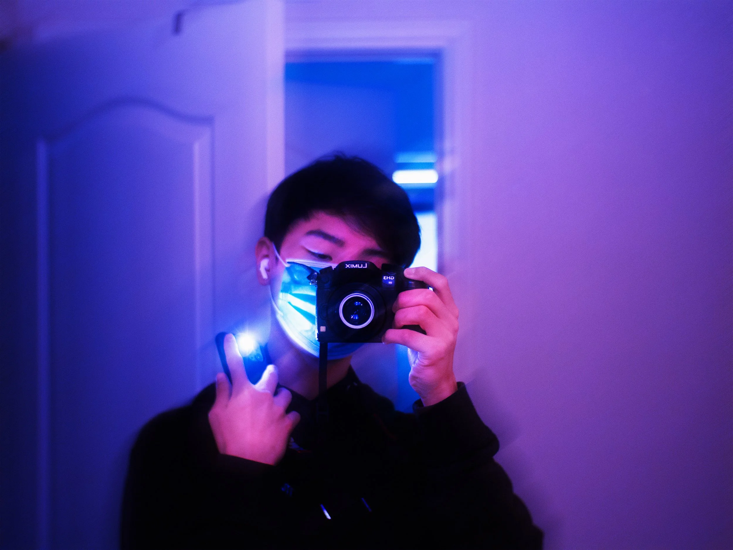 Aidan Han, "Mask On," 2020. "We went outside today. It’s our duty to stay healthy to keep our grandparents safe."