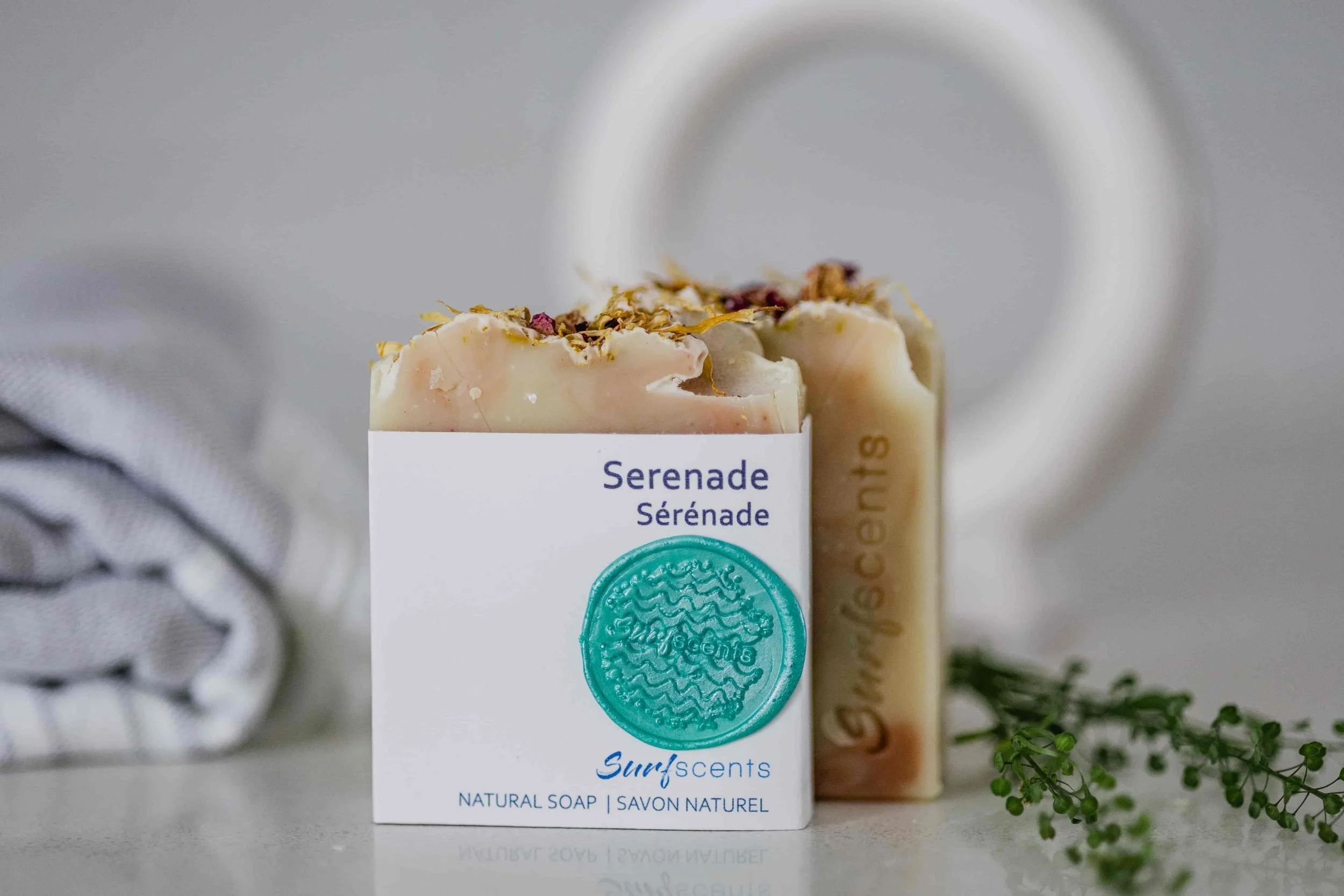 Serenade soap with a bath brush