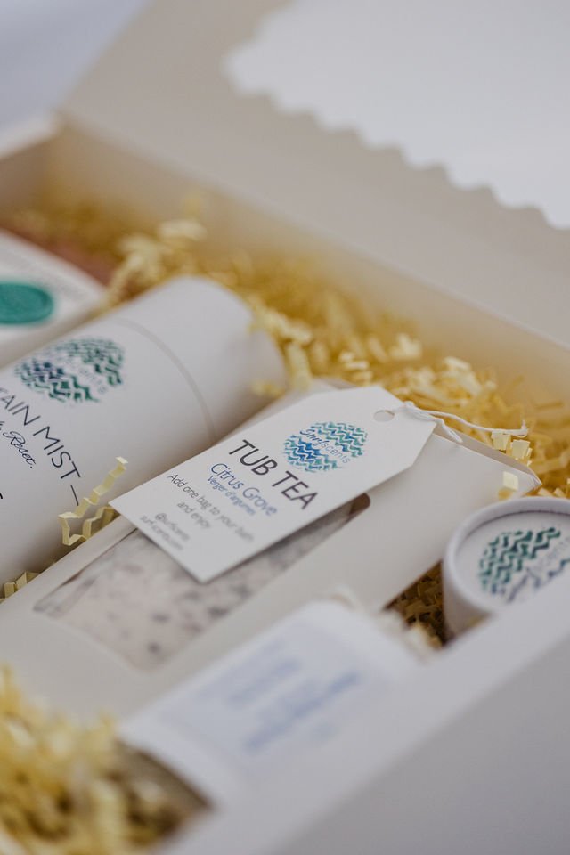 Serene Retreat Wellness Box product collection styled together, designed for everyday rituals of calm and care