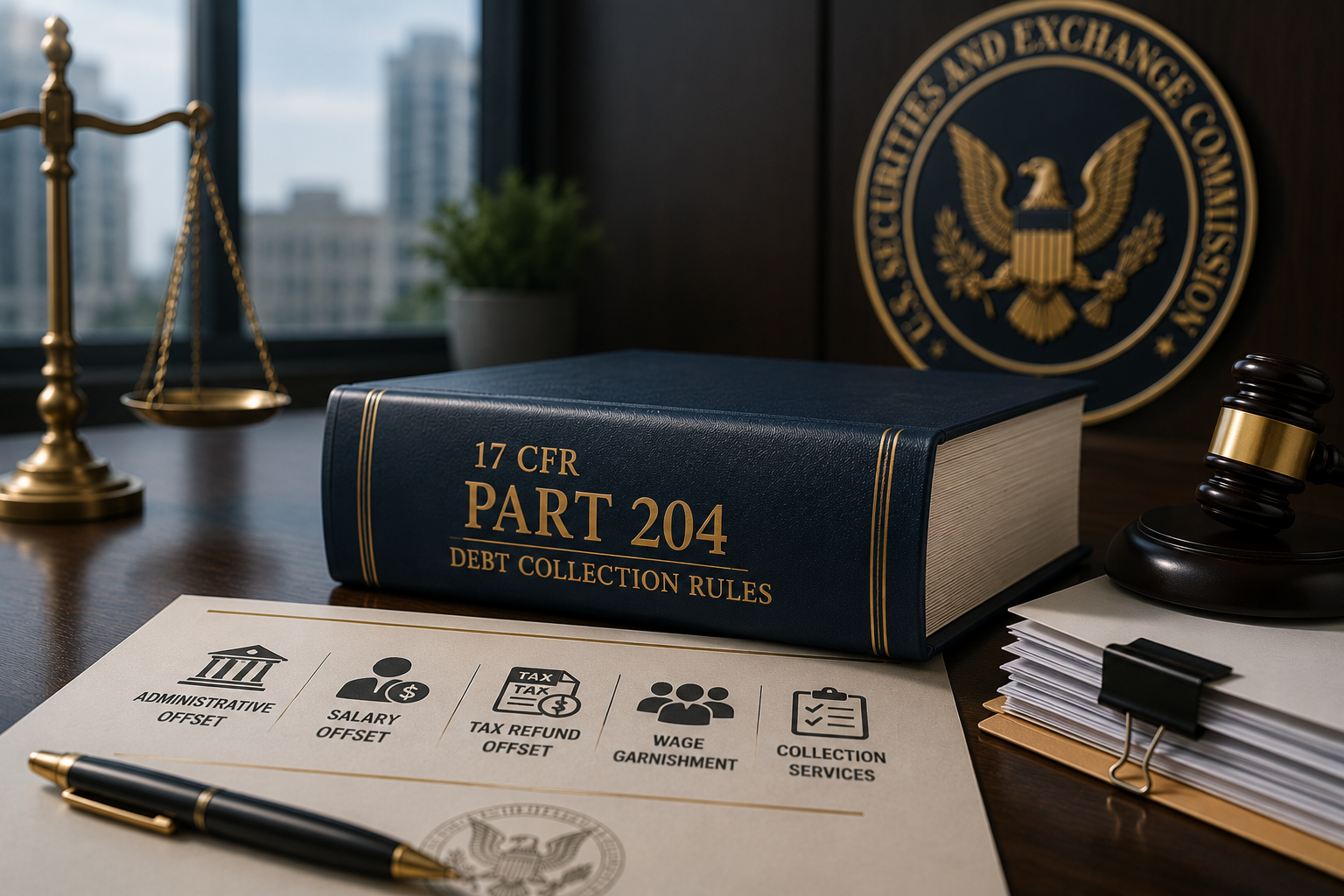 17 CFR Part 204 Explained: SEC Debt Collection Rules, Administrative Offset, Salary Offset, Tax Refund Offset, Wage Garnishment, and Collection Procedures