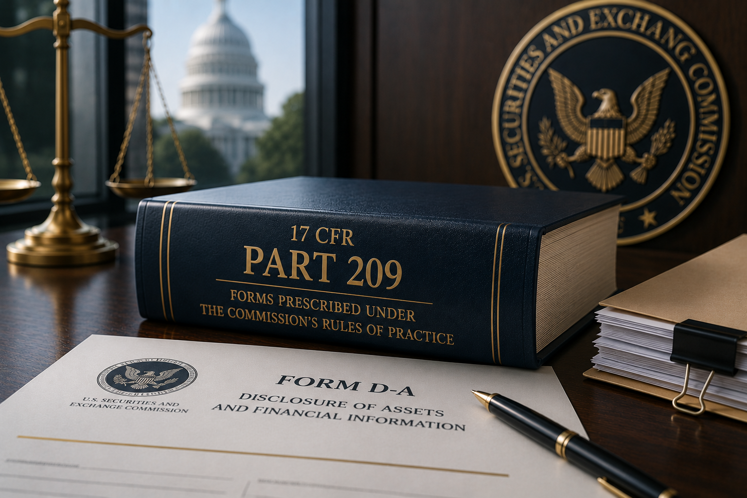 17 CFR Part 209 Explained: SEC Forms Under the Rules of Practice, Form D-A, Asset Disclosure, and Financial Information
