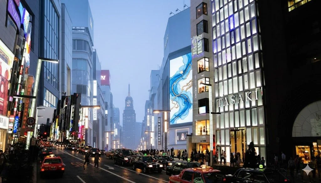 Ginza Tokyo Boulevard Storefronts