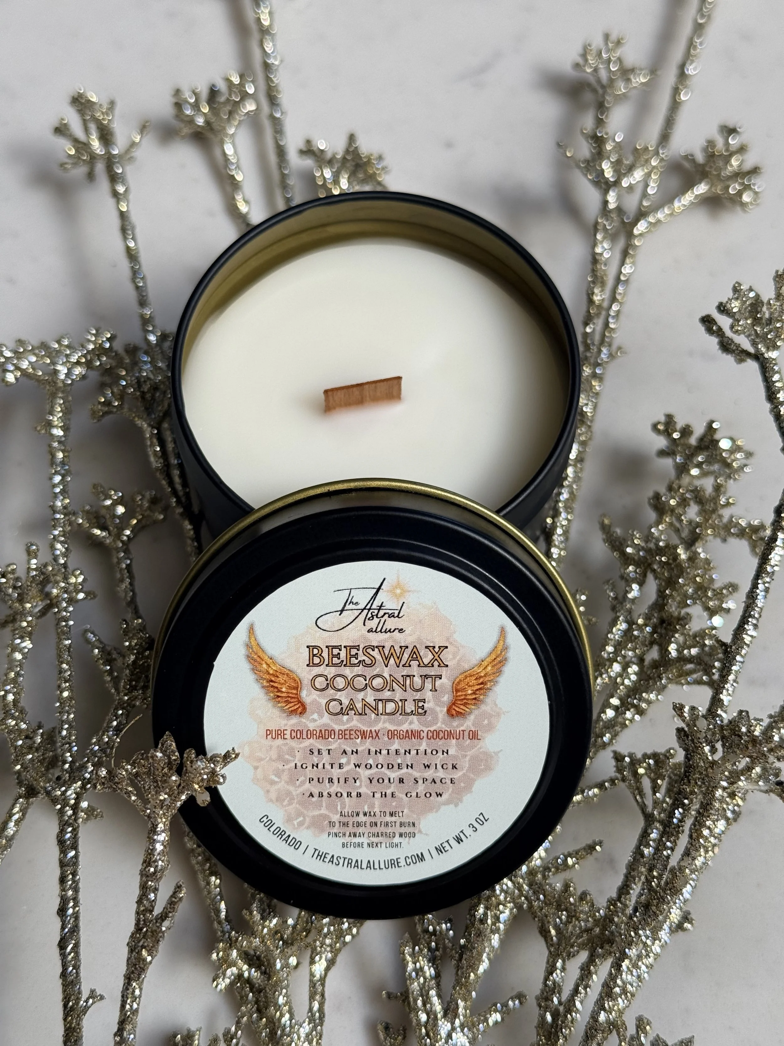 🐝 Colorado Beeswax and  Organic Coconut Oil Candle 🕯️
