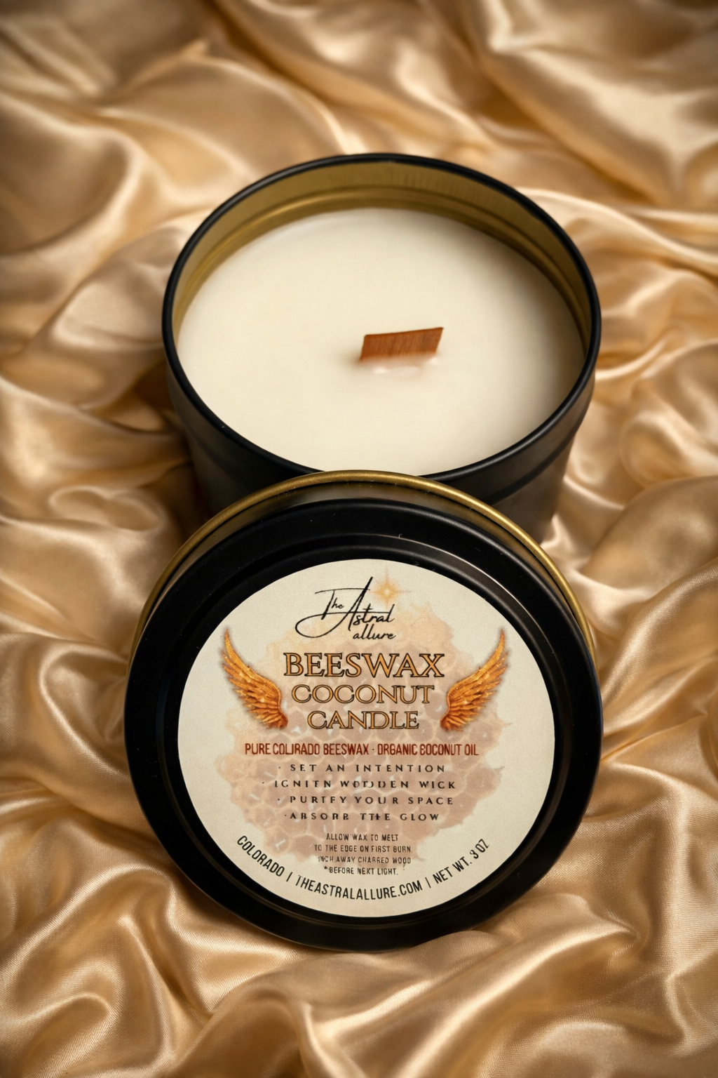 Pure Colorado Beeswax & Organic Coconut Oil Candle