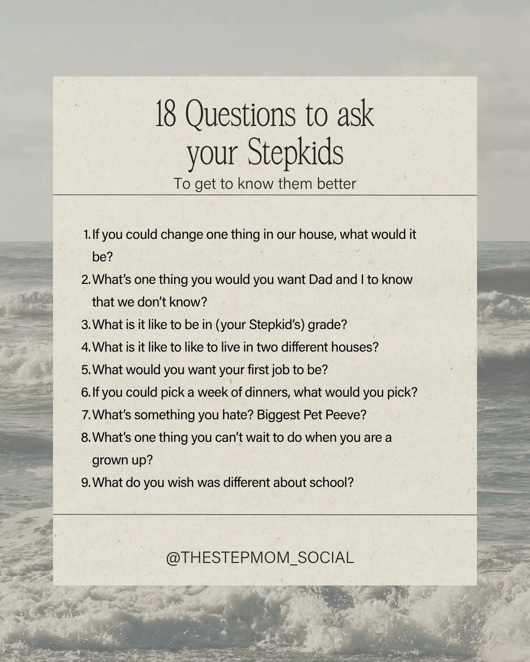✨ I had the day to spend with my middle Stepson (11 yrs) and my oldest Stepdaughter (13 yrs) when my husband and youngest Stepson went on a trip together. I took the opportunity to bond and learn more about them my older Stepkids. I love asking quest