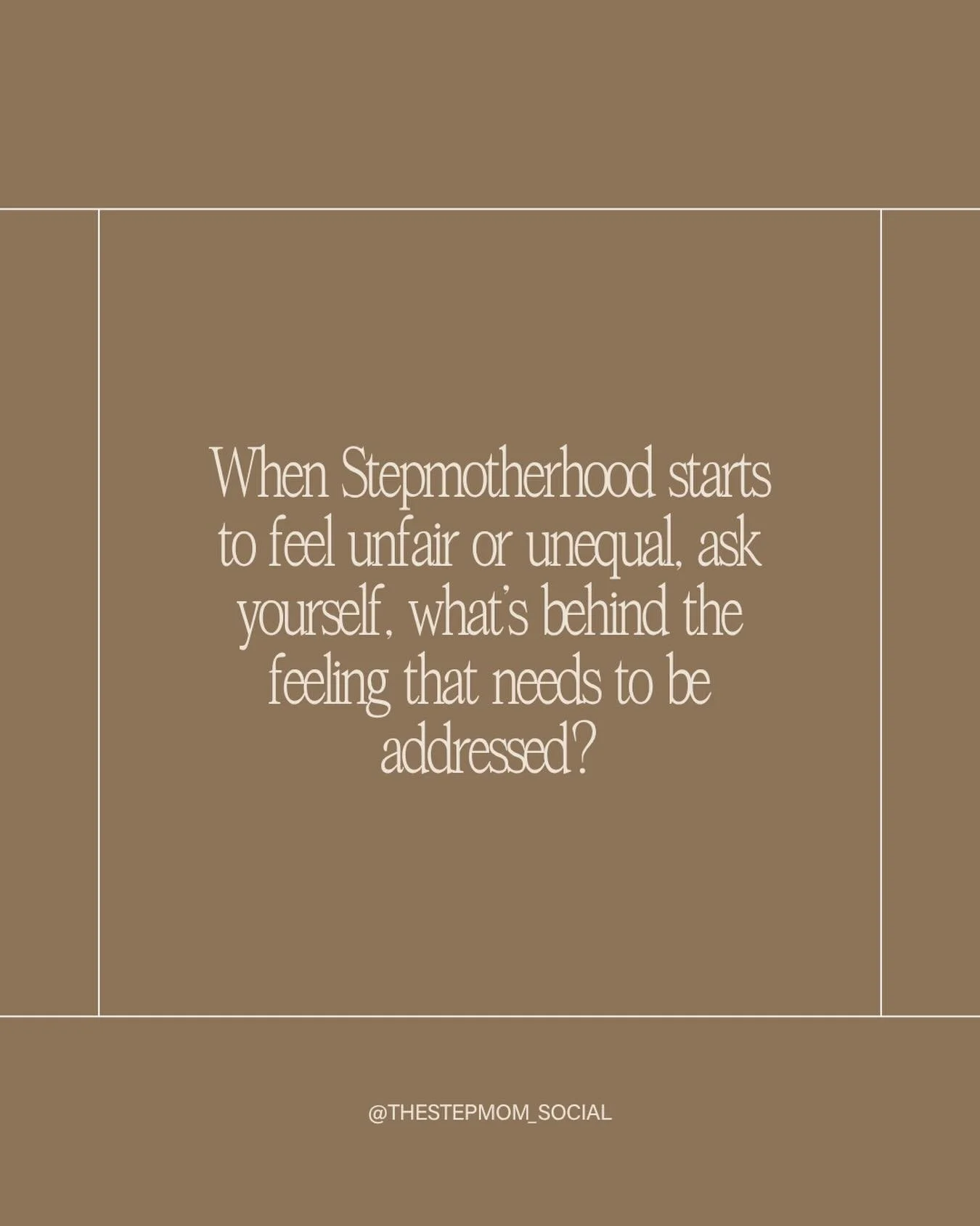 Stepmotherhood can feel unequal and unfair at times.
Instead of pushing it down, pause and ask yourself:

✨ What&rsquo;s underneath this feeling?
✨ What feels out of balance?
✨ What might need to change?

Stepfamily life is complex, and being a stepm