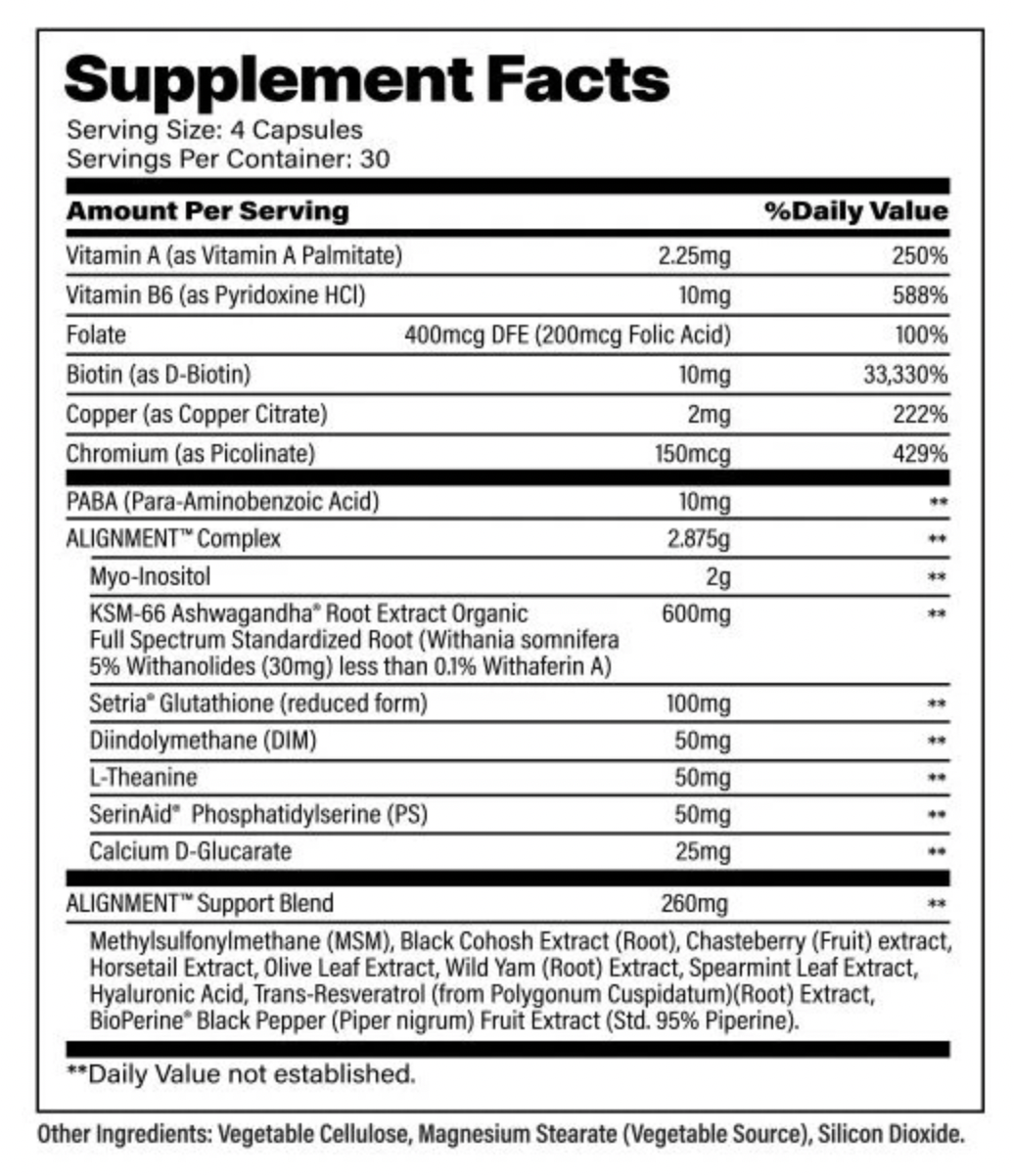 KATALYST NUTRACEUTICALS Alignment Supplement Facts.png