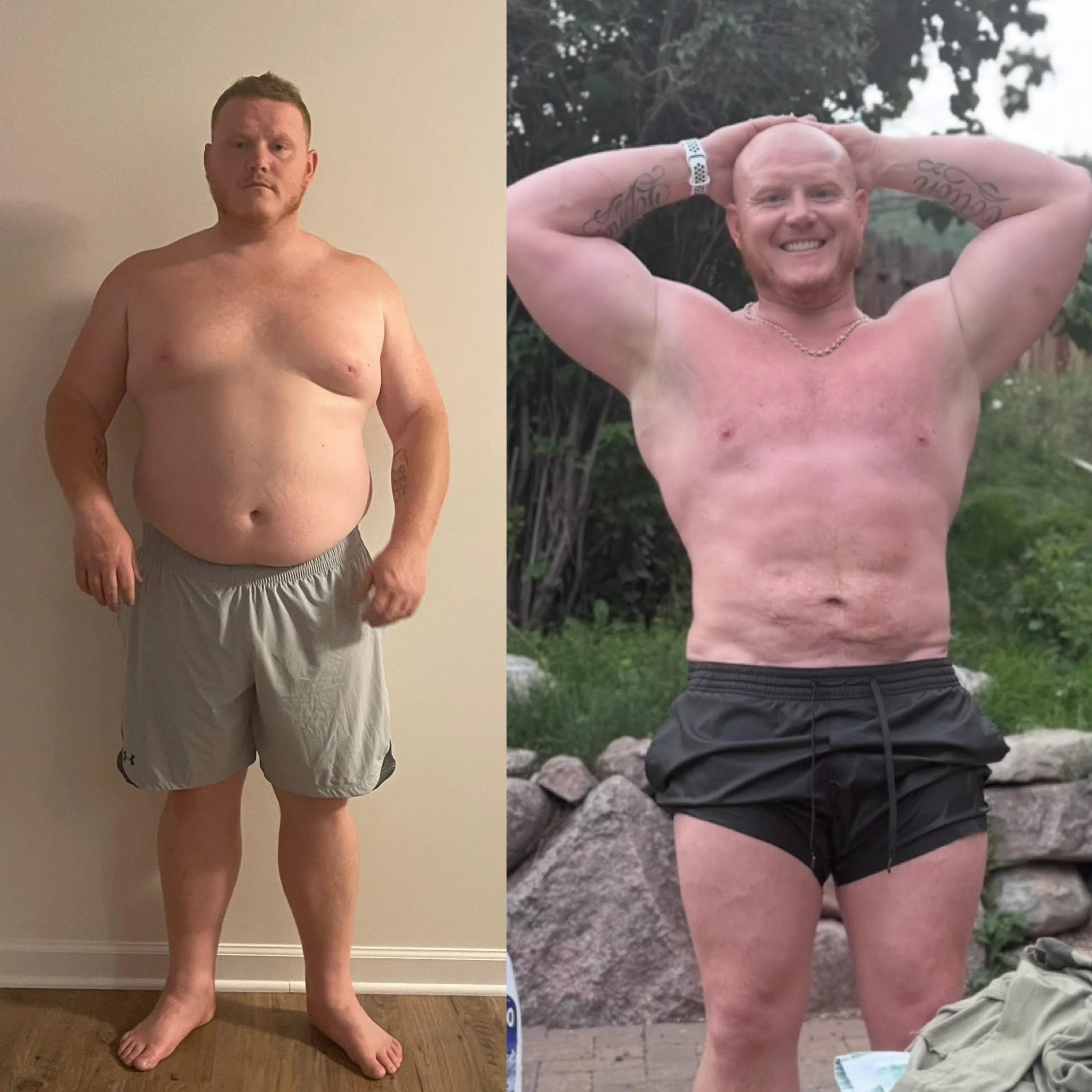 Before and after weight loss transformation Full Circle Health Wellness