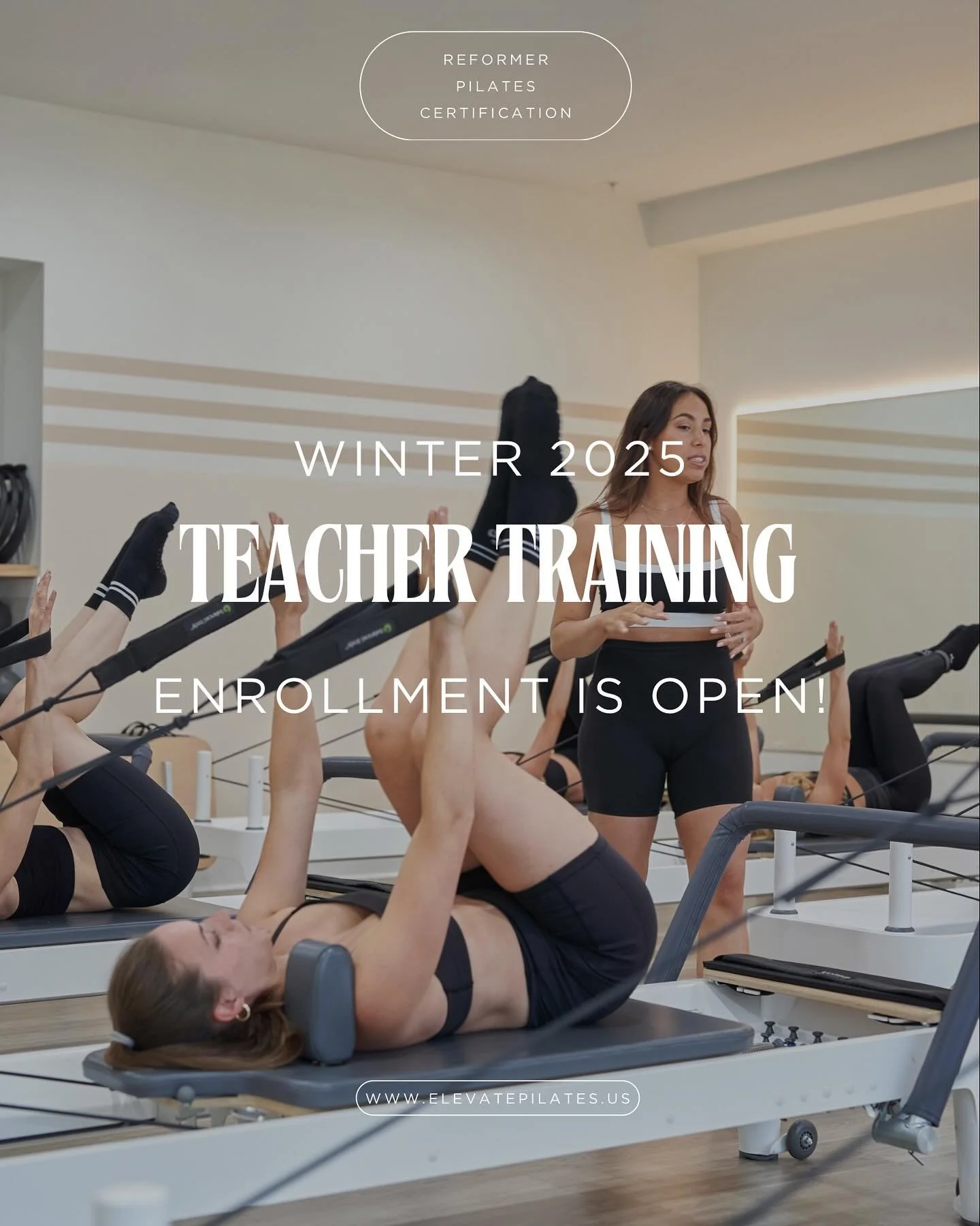✨ Winter 2025 Teacher Training at Elevate ✨ 

Do you have a love for Pilates and want to enhance your practice? Take your practice to a whole new level with our Teacher Training program!

✨Early Bird Pricing available from now through Friday, Decembe