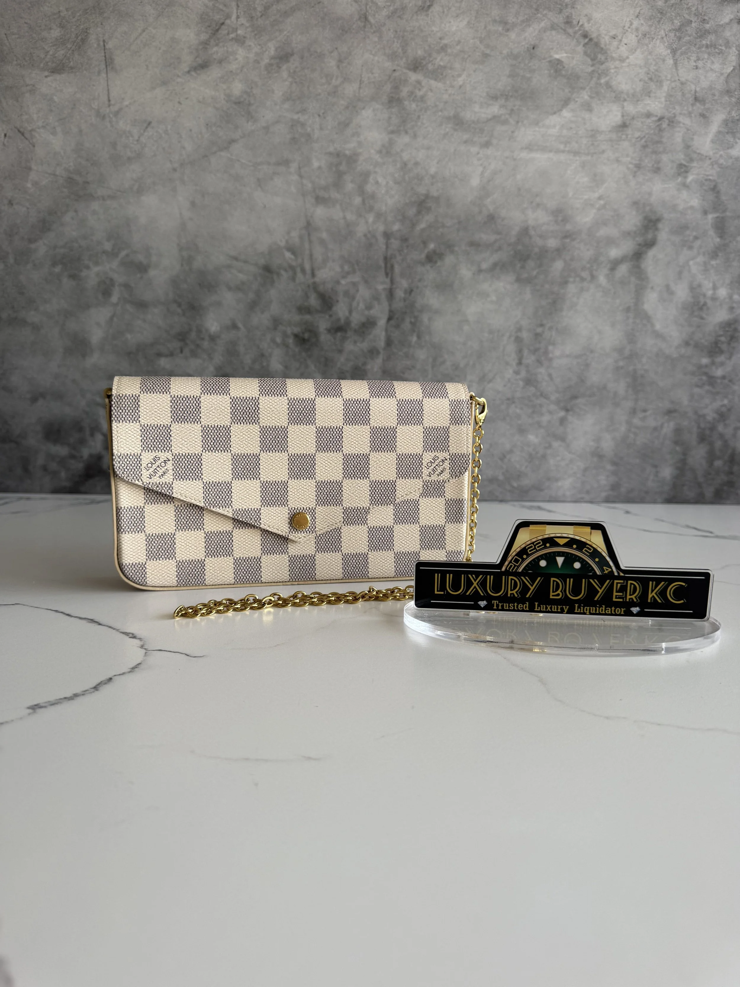 Louis Vuitton Damier Azur Felicie Chain Wallet