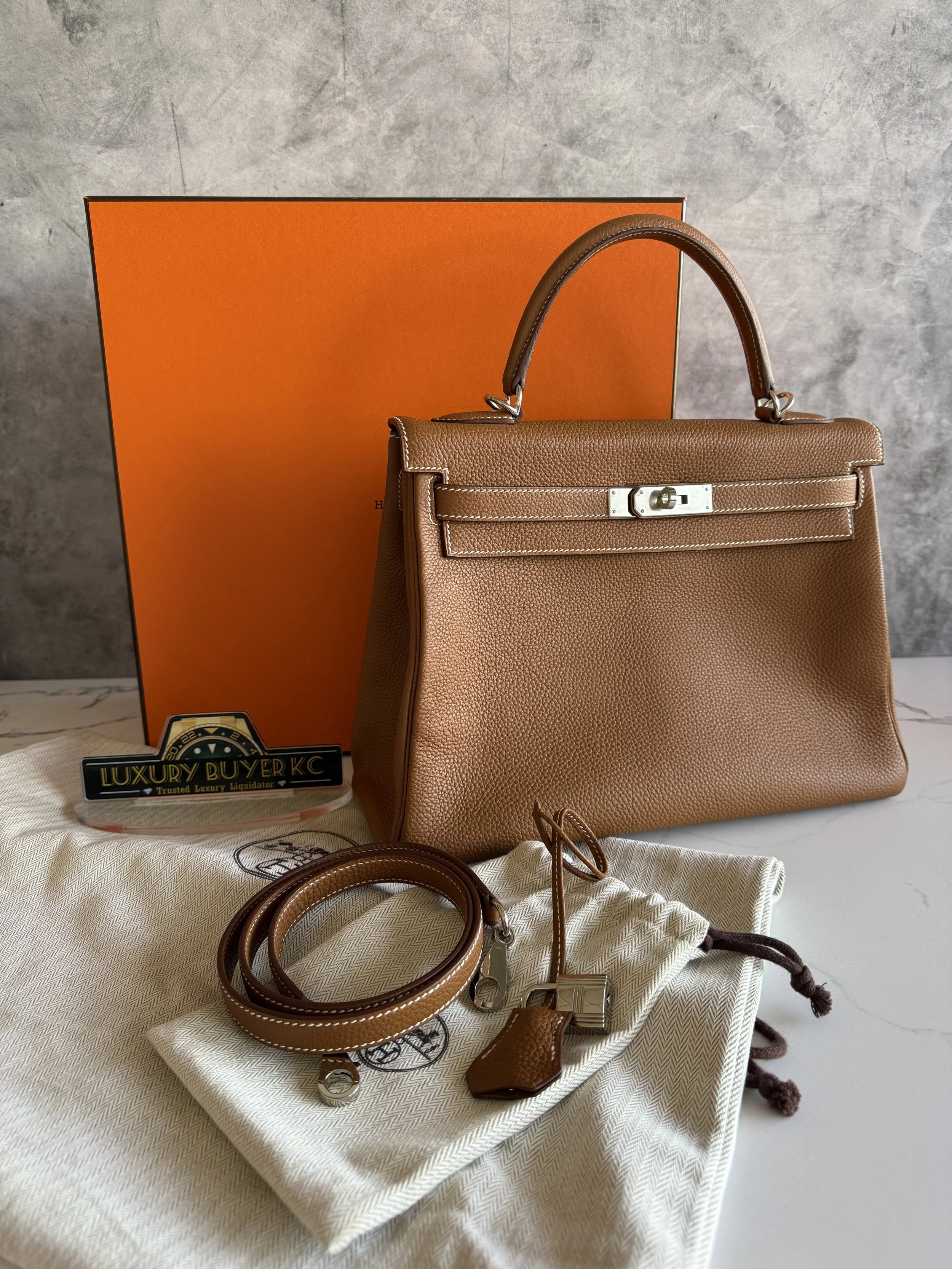 Hermès Togo Kelly Retourne 32 Gold