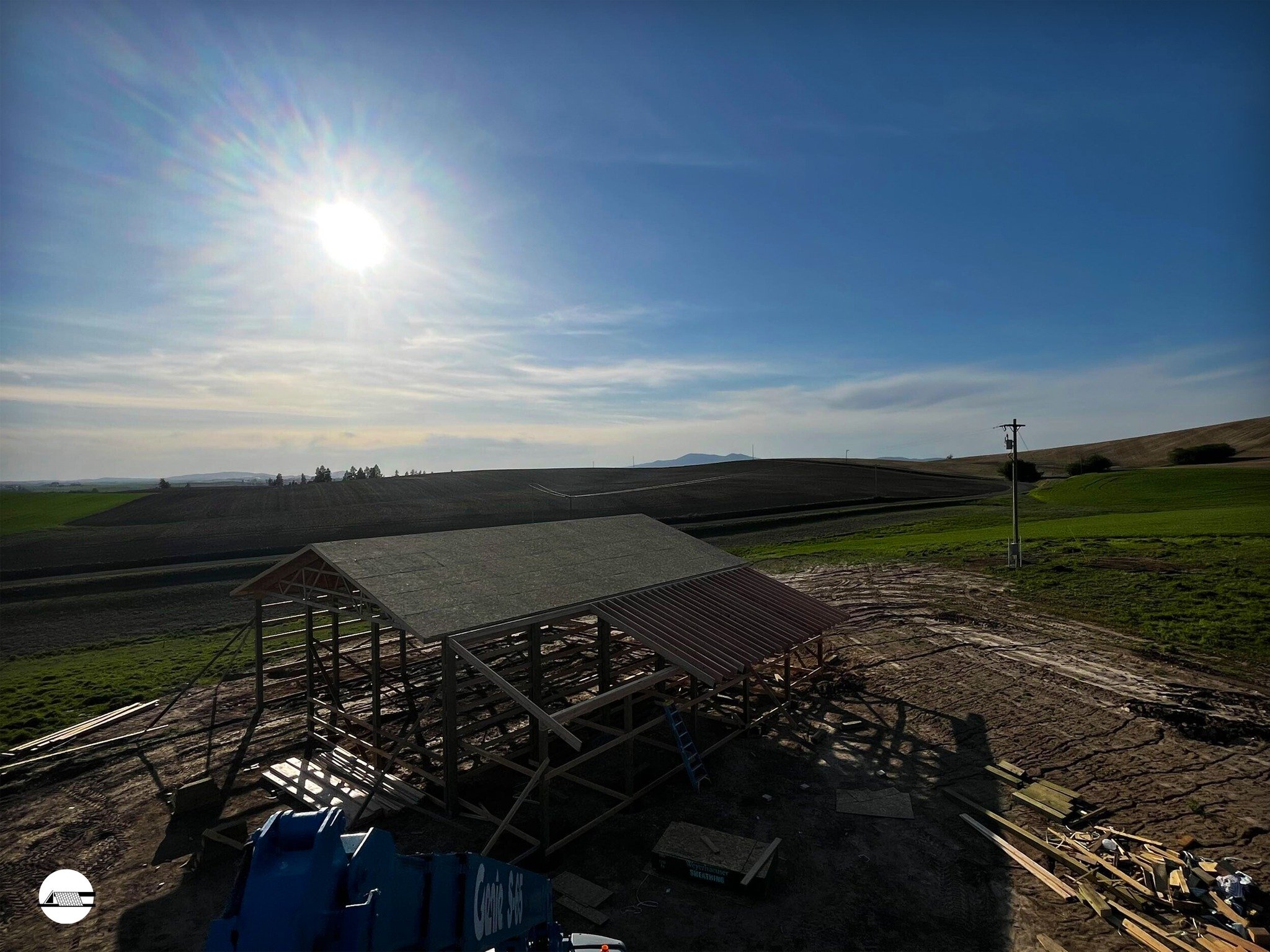 Spring on the Palouse! 🌱🌦🌷 Beautiful sky, beautiful fields 😍 #springvibes #polebarn #newconstruction