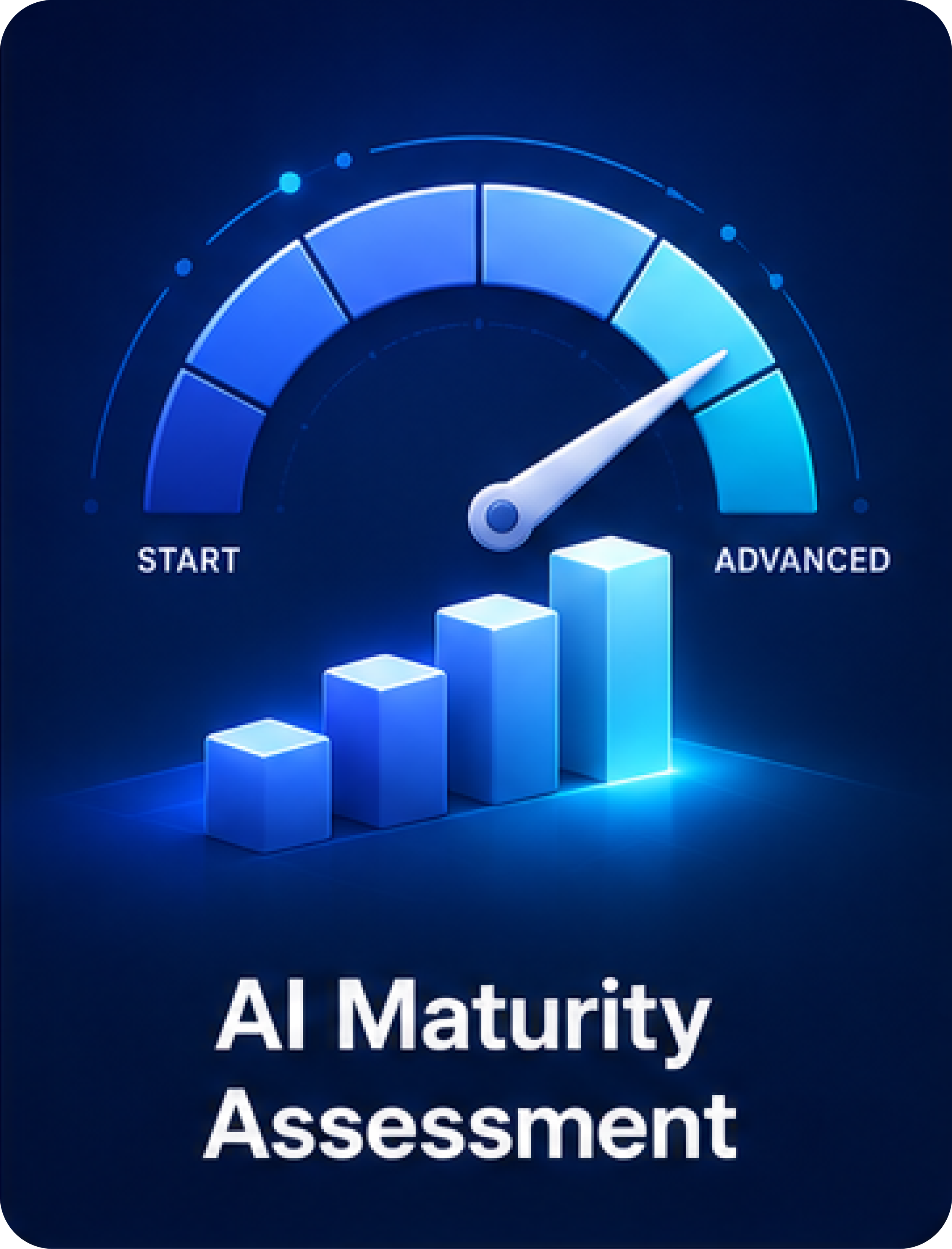 Assess your organization's AI readiness across strategy, data, technology, governance, people, and operating model to establish a clear baseline for transformation.
