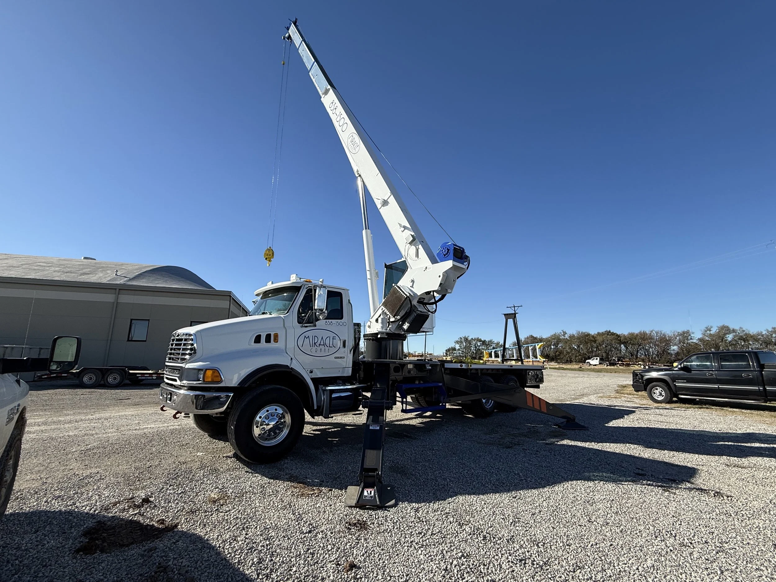 Miracle Crane's mobile crane all set up and ready to go.