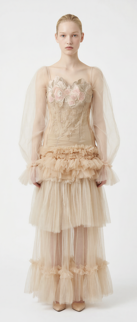 Tea Tulle Gown